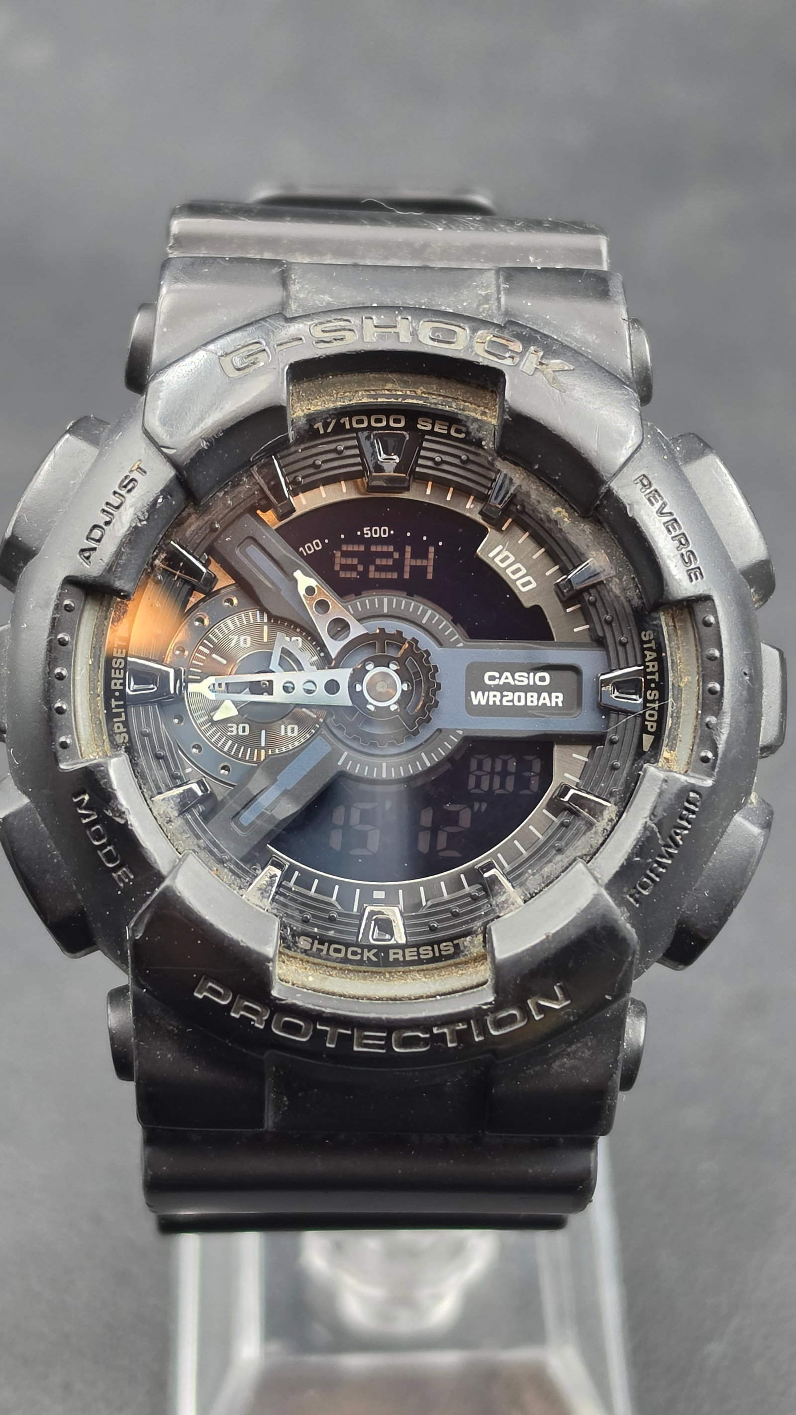 Casio G-Shock GA-110 Ana-Digi Black Resin Sport Watch 48mm WR200BAR, ca. 2010s, Running (1 of 10)