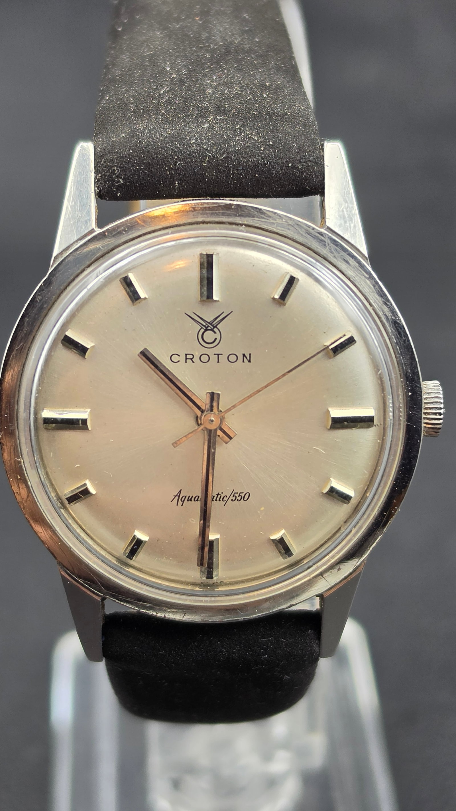 Vintage 1960s Croton Aquamatic 550 Swiss 17-Jewel Automatic Stainless Steel Wristwatch 33mm Running (1 of 11)