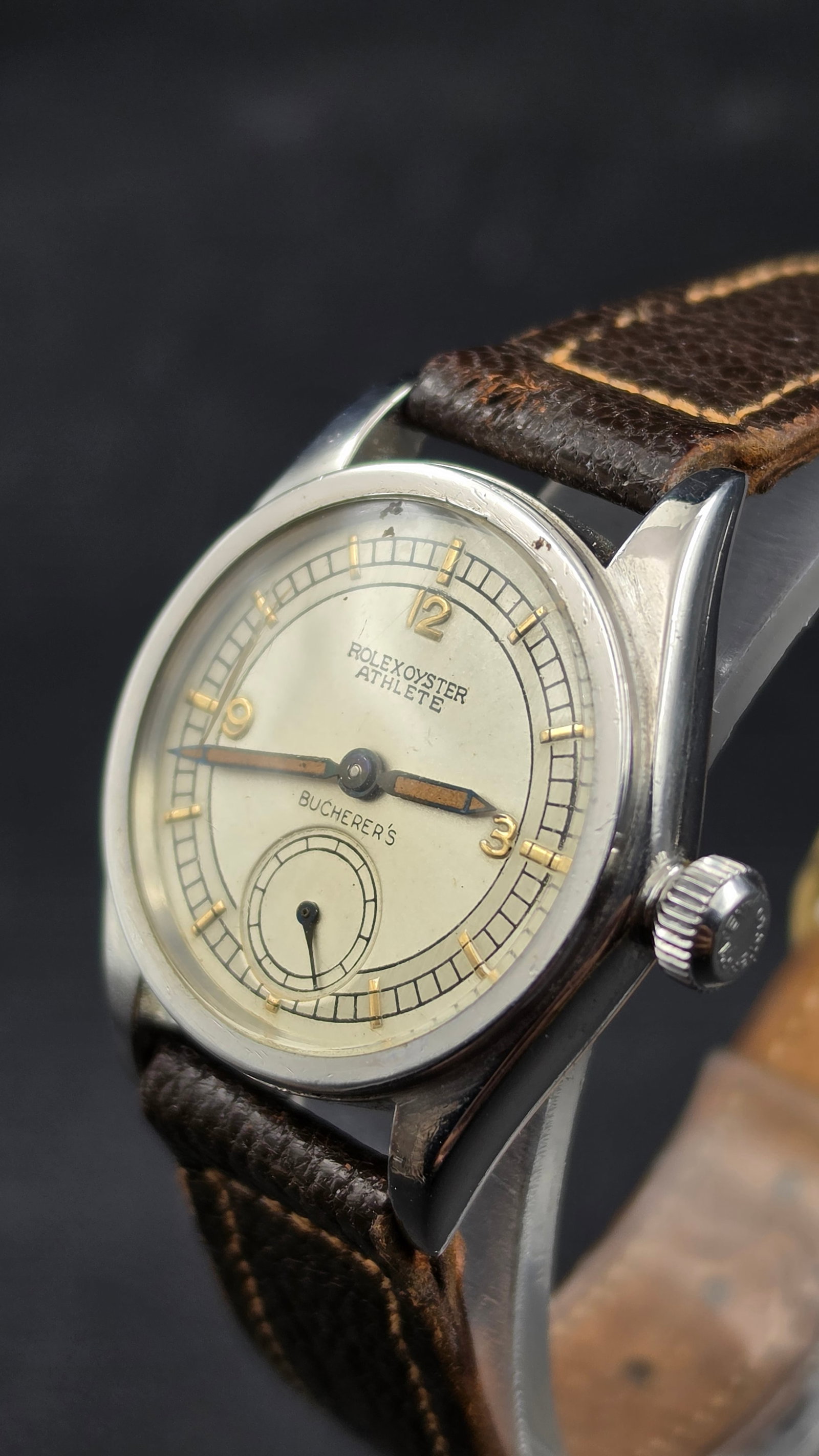 1930s Rolex Oyster Athlete Bucherers Double Signed Dial Stainless Steel 29mm Manual Wind Runs - 2