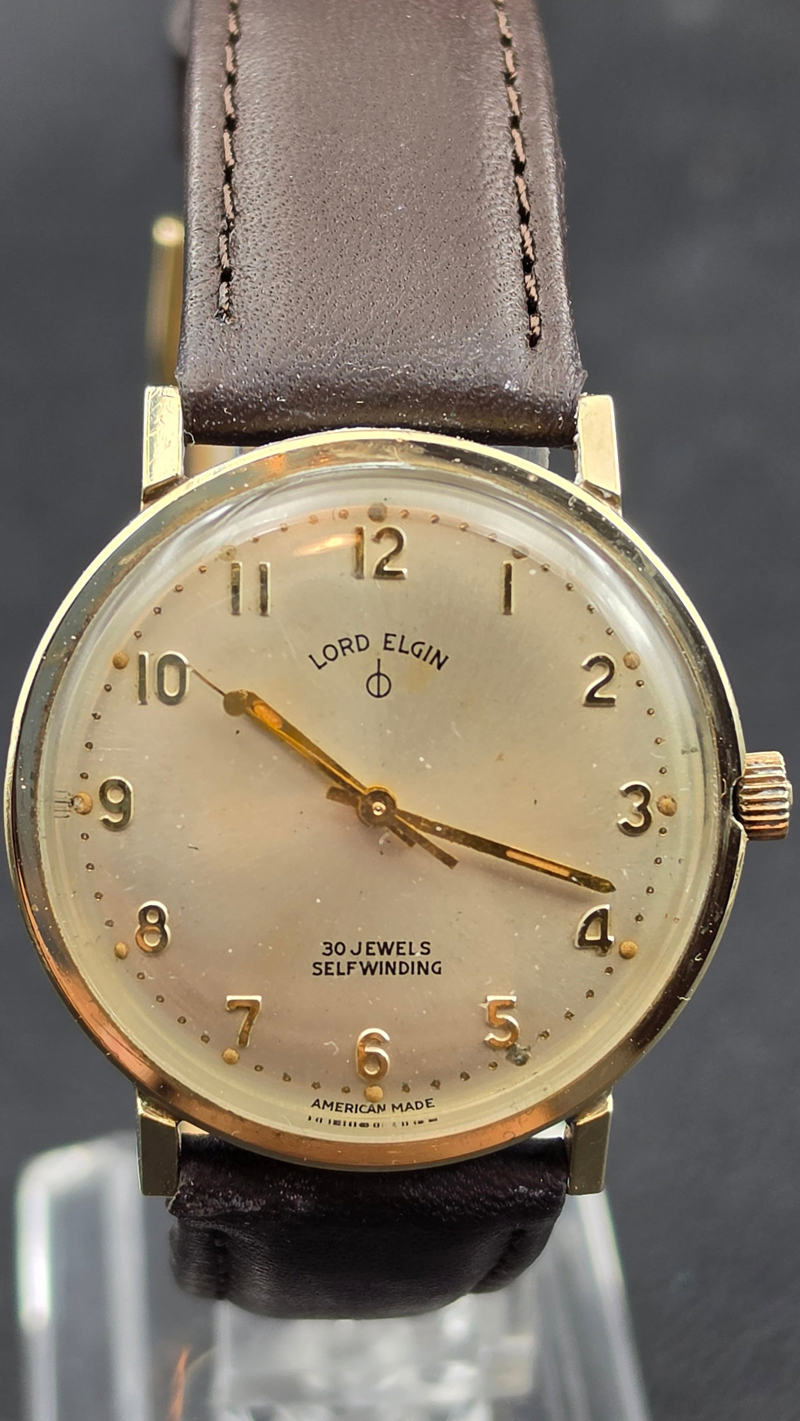 Lord Elgin 30 Jewel Selfwinding Grade 760 American Made 10K GF Bezel Vintage 1950s Watch (1 of 13)