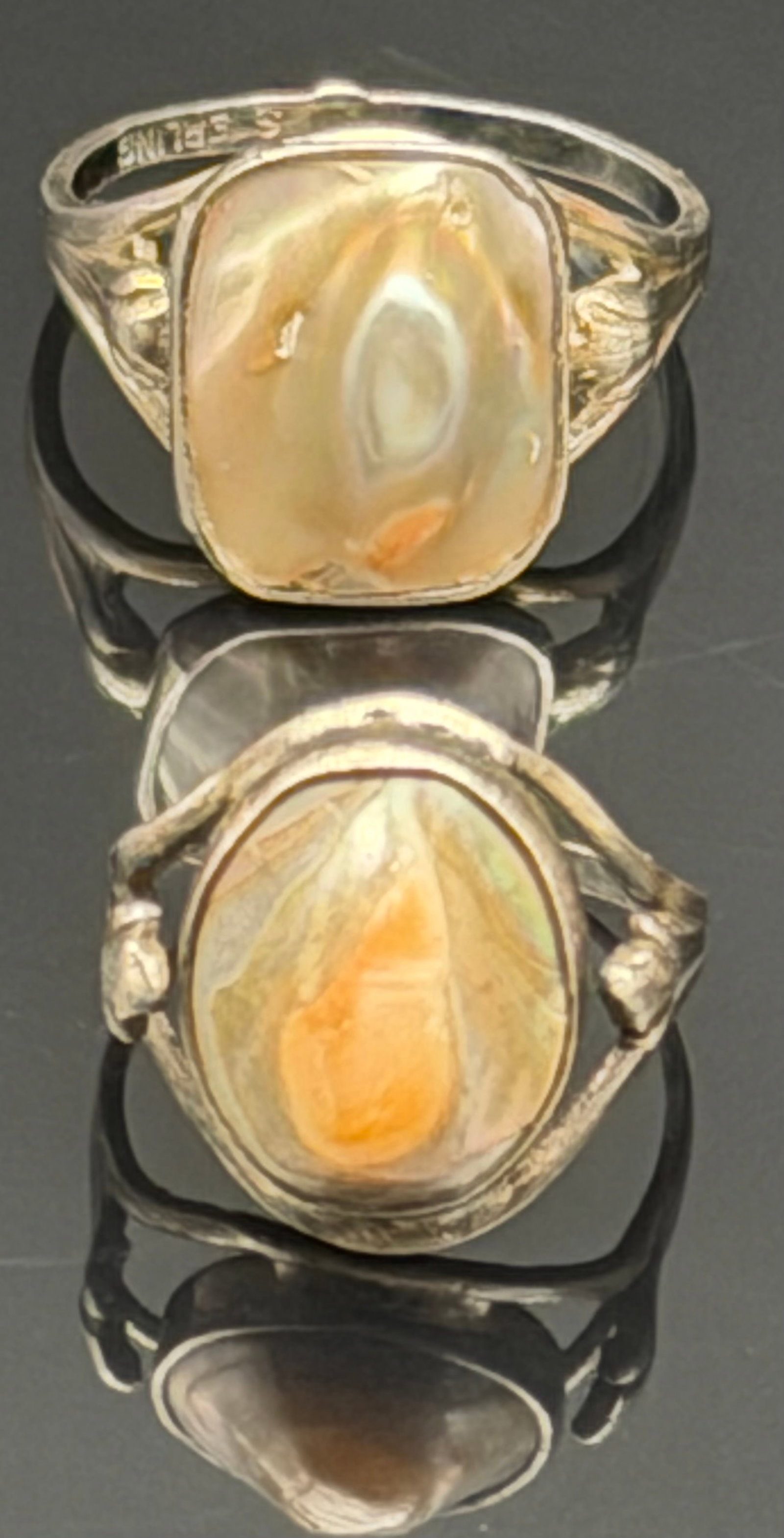 4g- Vintage Sterling Silver Mother of Pearl Rings (1 of 11)