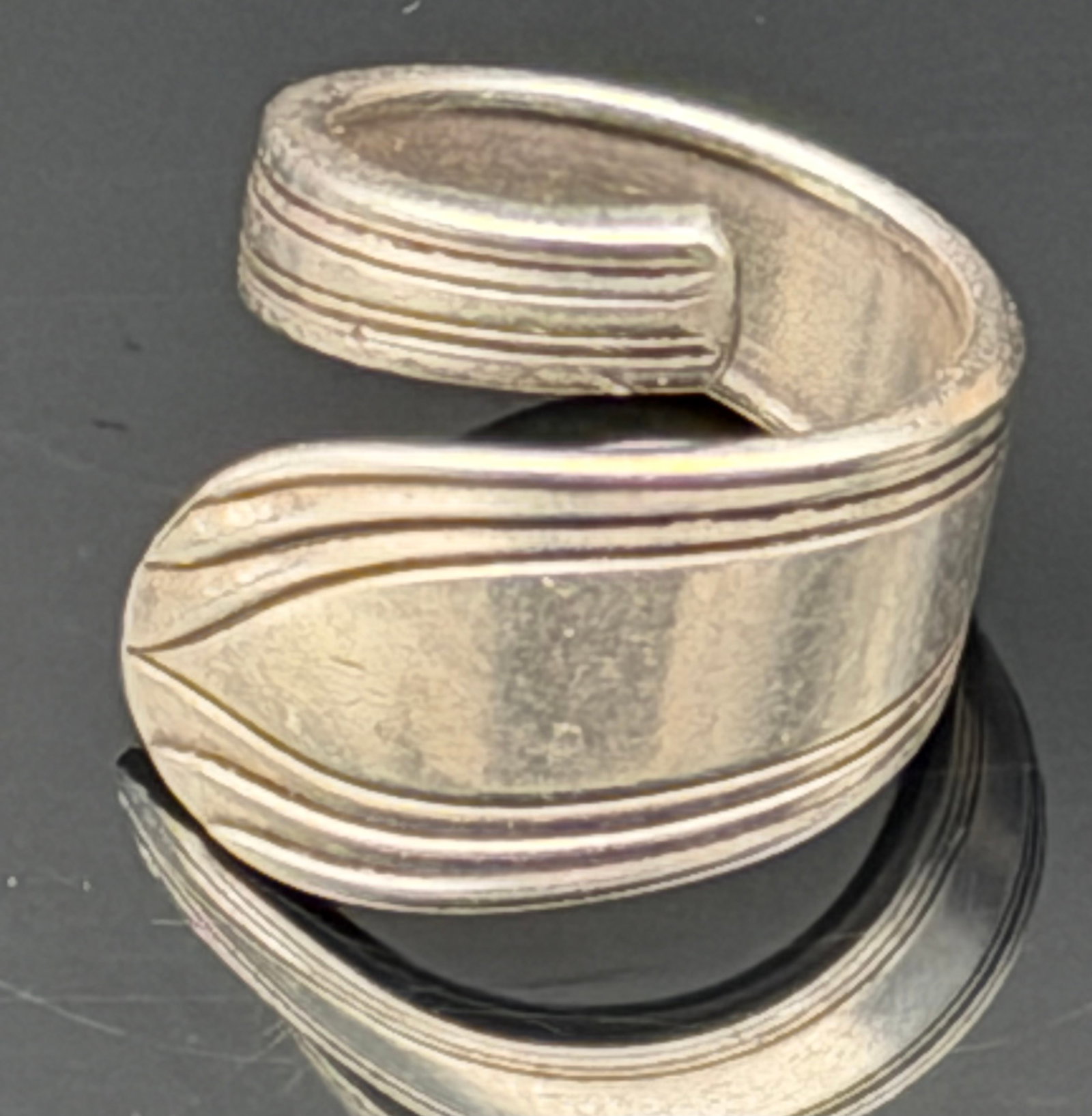 16g-Vintage Rogers Sterling Silver Spoon Ring Adjustable Wrap Band (1 of 7)