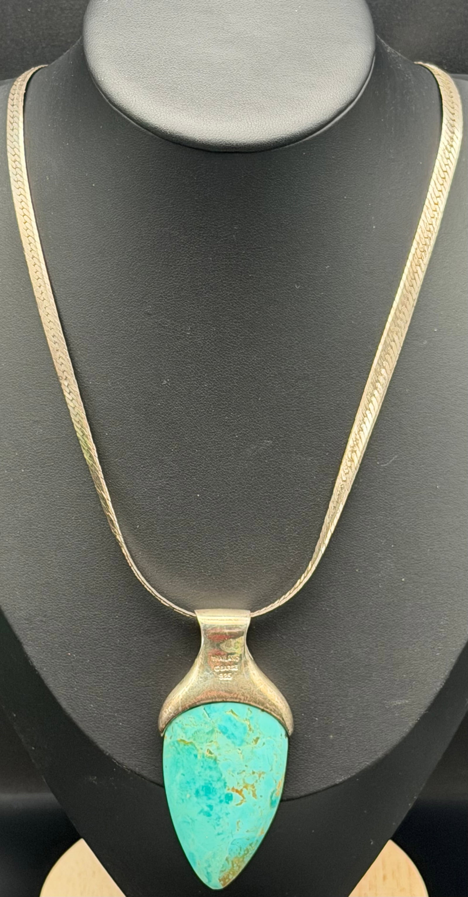 52g-Barse 925 Sterling Silver Turquoise Pendant Necklace (1 of 8)