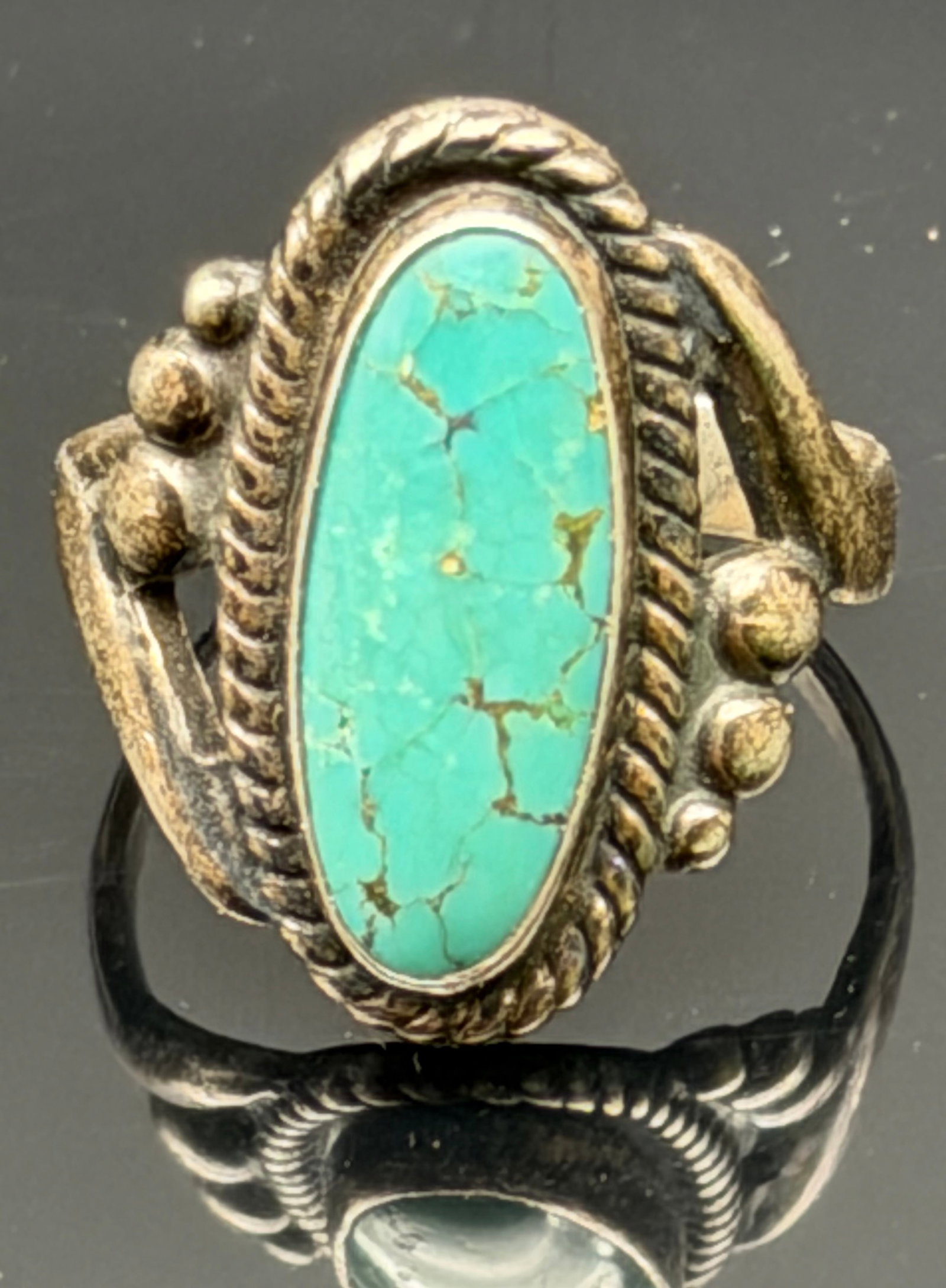 3g-Vintage Bell Trading Post Sterling Silver Turquoise Ring (1 of 7)