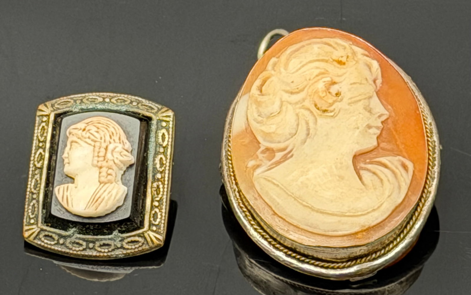 7g-Vintage 800 Silver Cameo Brooch Pendant & Cameo Brooch (1 of 7)
