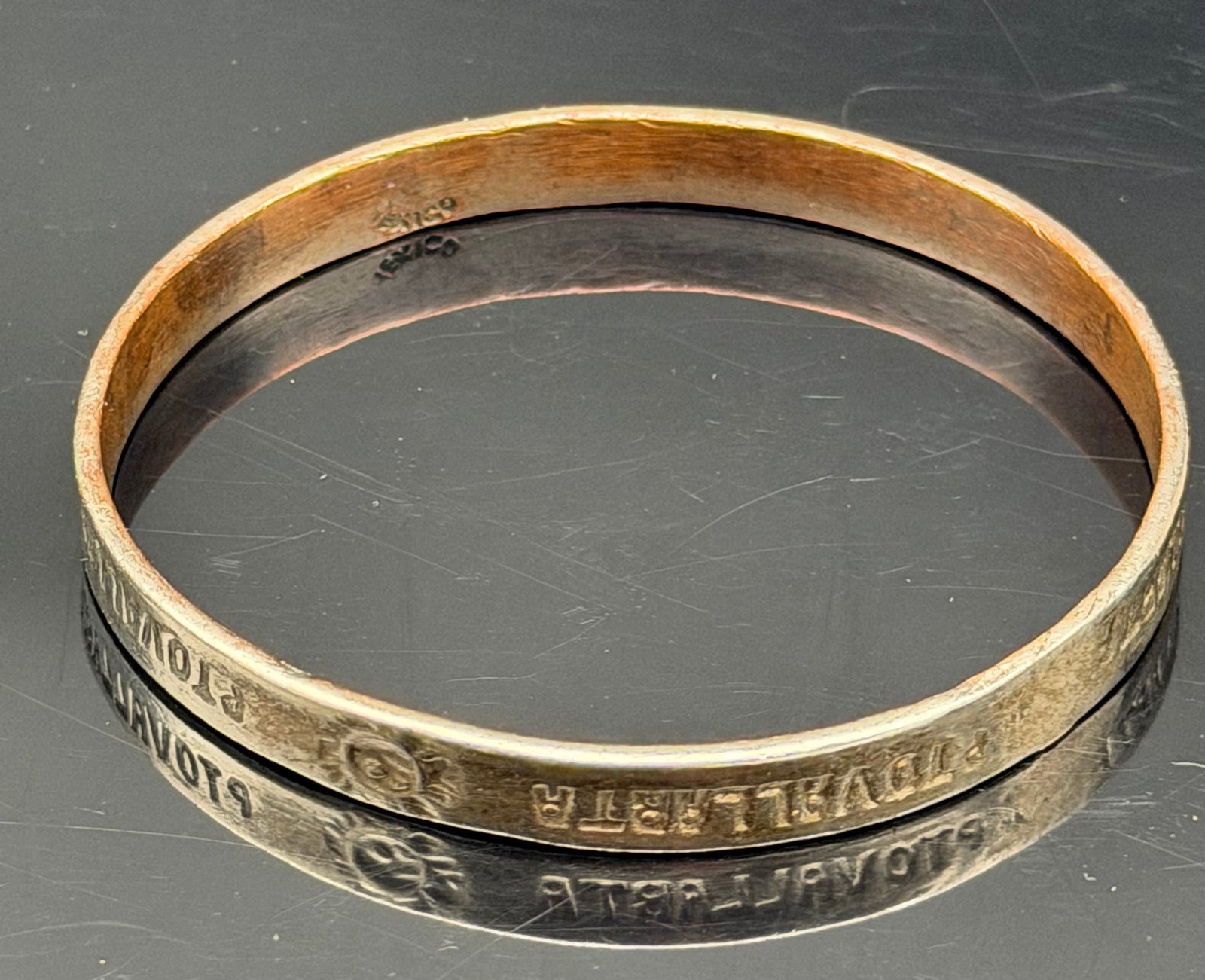 24g-Vintage Mexico Artisan Sterling Bangle Bracelet Handcrafted (1 of 6)