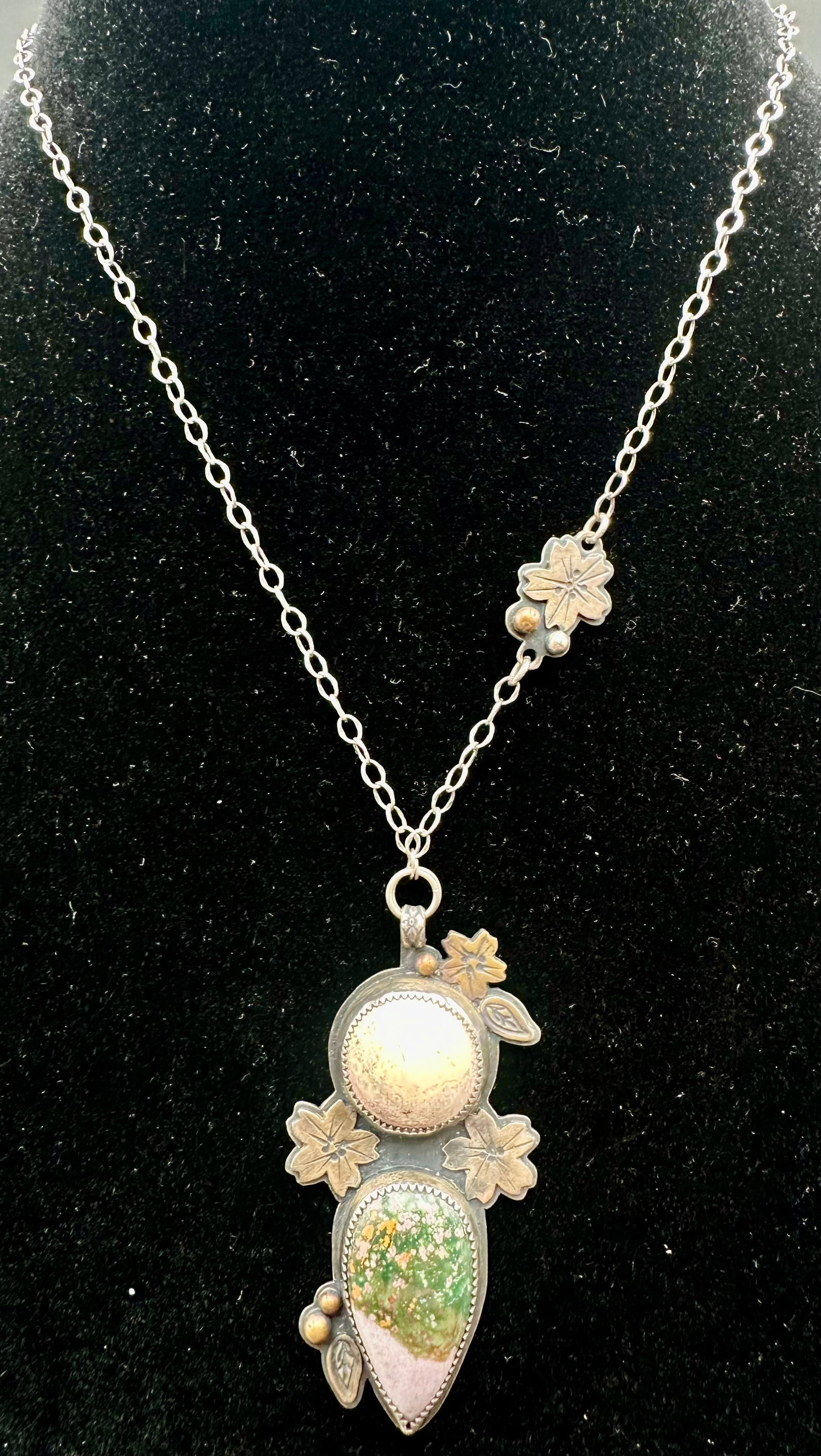 Sterling Silver Ocean Jasper Pendant Necklace (1 of 9)