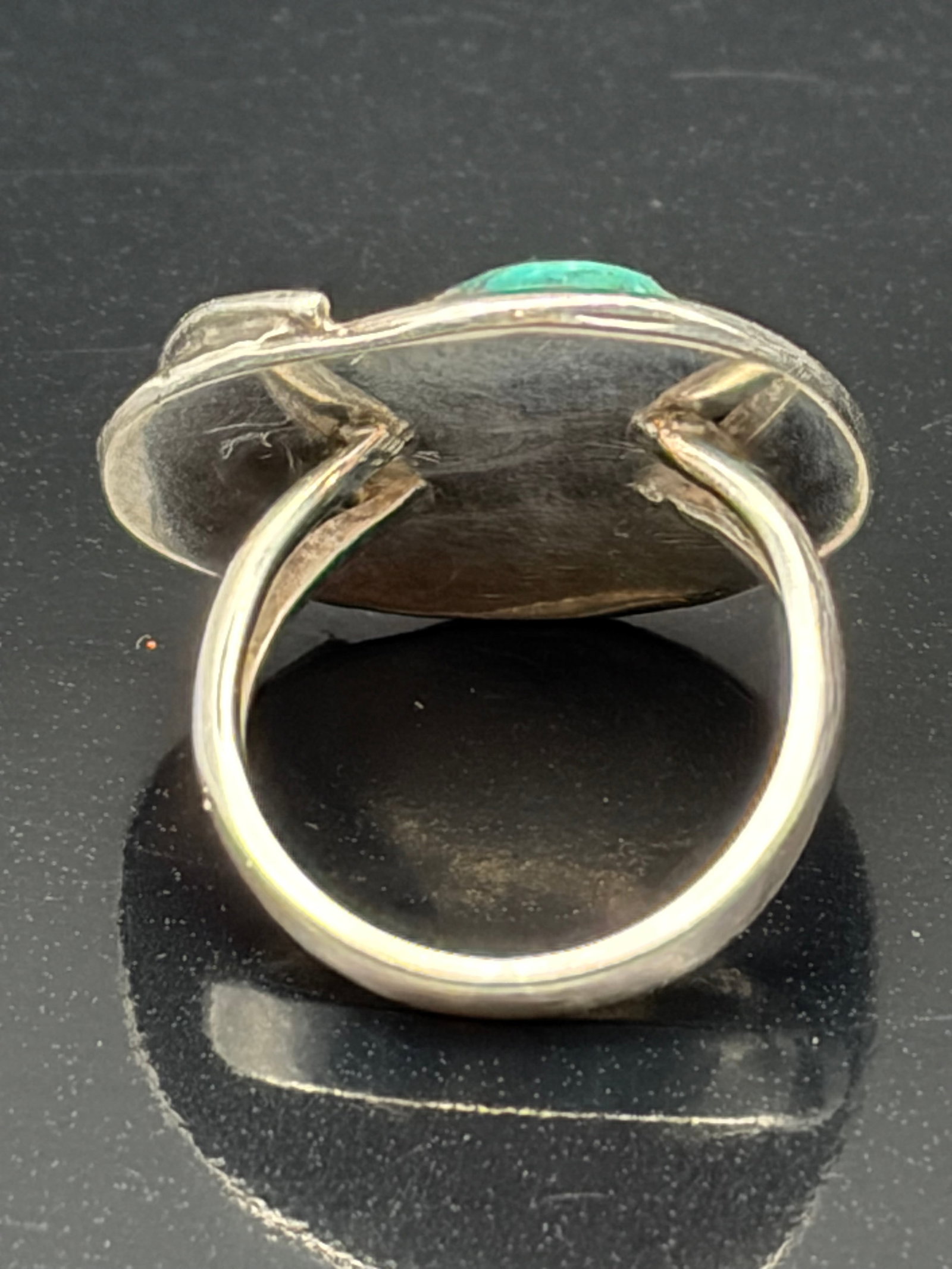 14g Sterling Silver Turquoise Leaf Statement Ring - 4