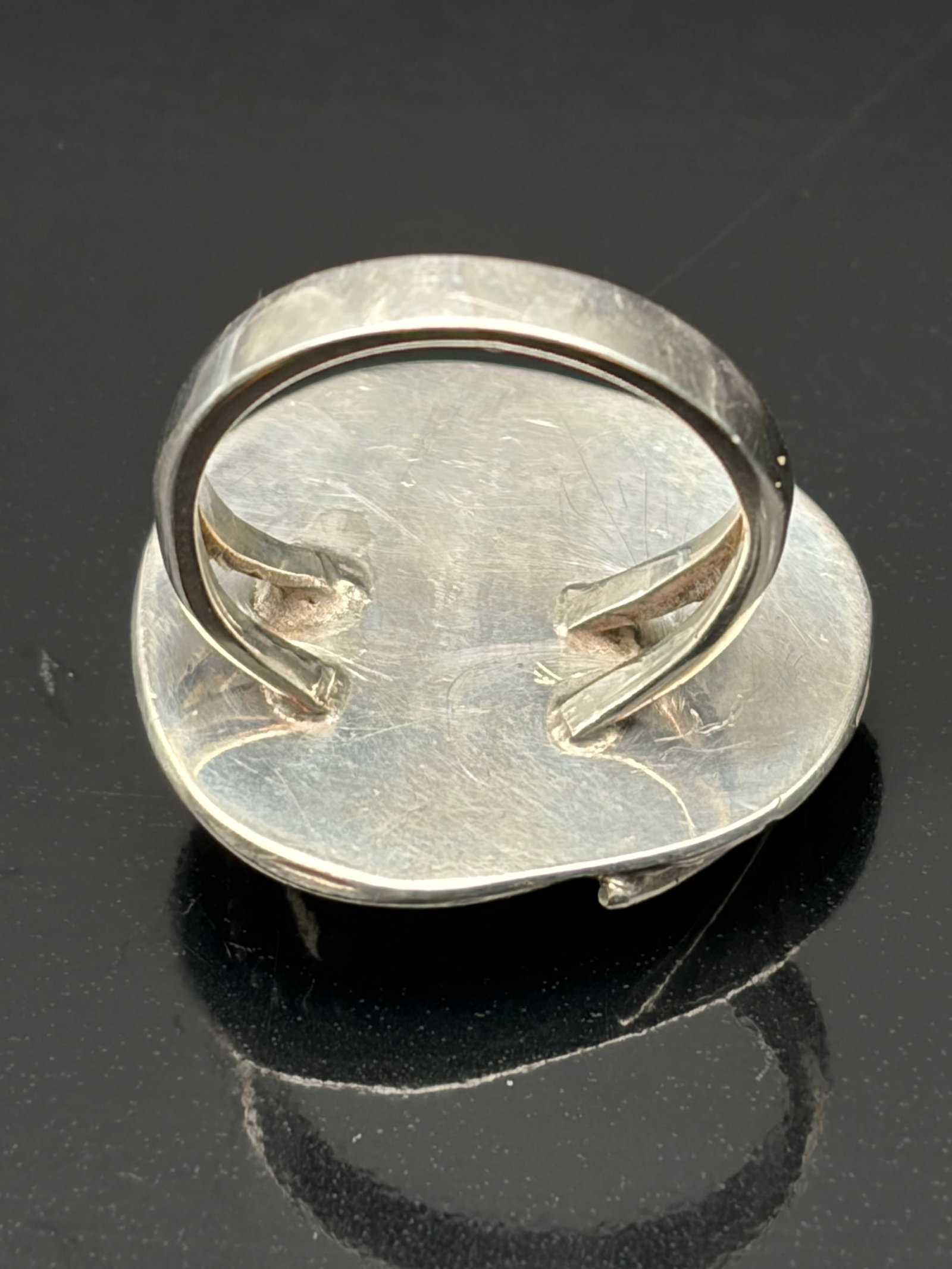 14g Sterling Silver Turquoise Leaf Statement Ring - 5