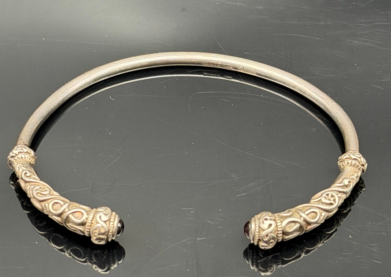 23g-Vintage Solvar Ireland 925 Sterling Silver Celtic Torque Bangle Bracelet (1 of 10)