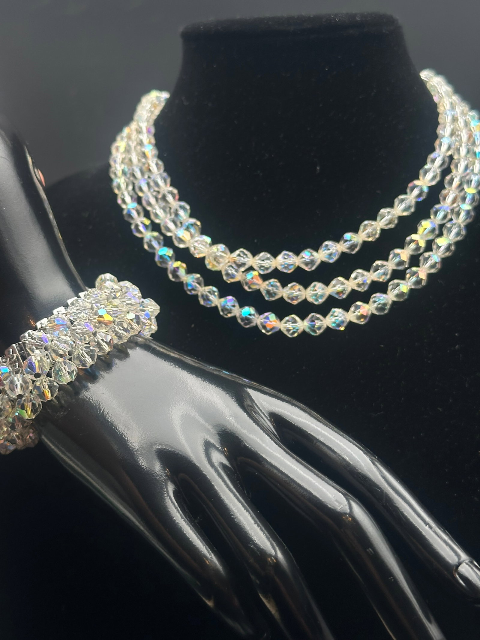 Aurora Borealis Crystal Necklace & Bracelet Set (1 of 12)