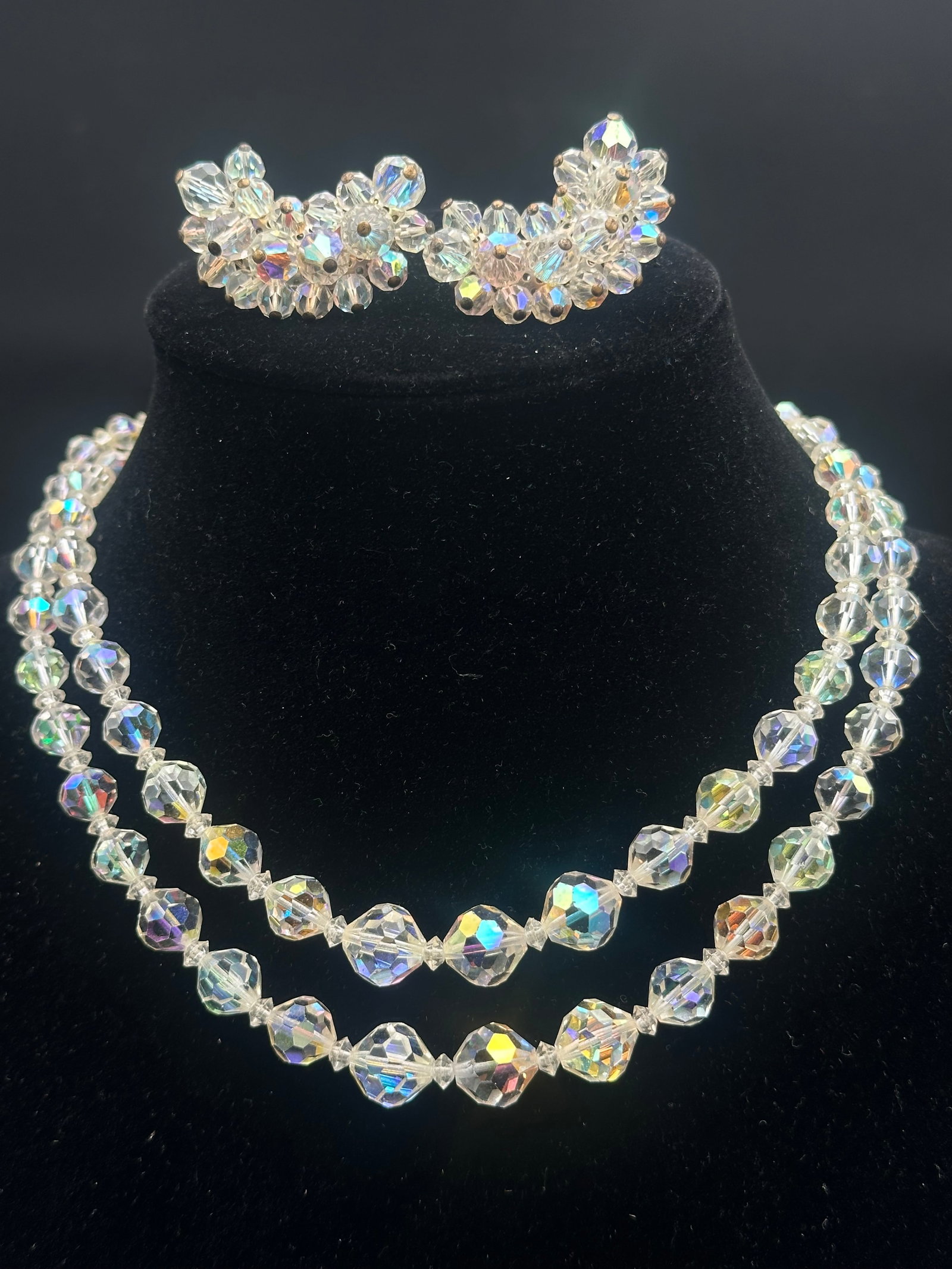 Vintage Laguna AB Crystal Necklace & Earrings Set (1 of 10)