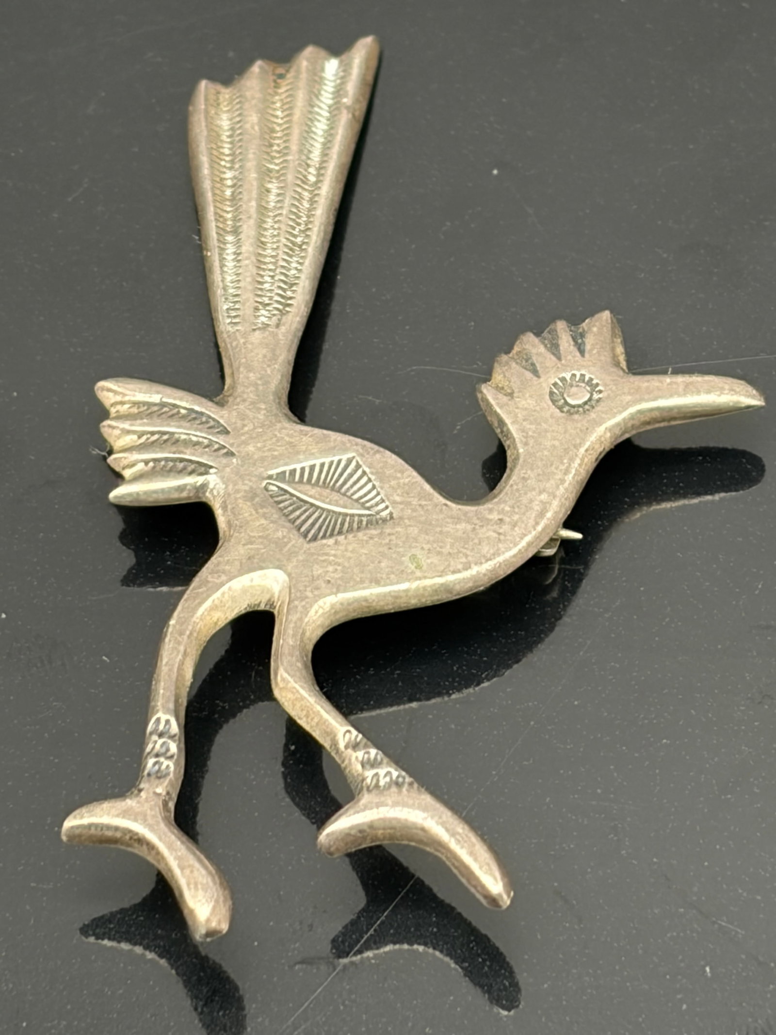 16.3g Vintage Sterling Silver Roadrunner Bird Brooch (1 of 6)