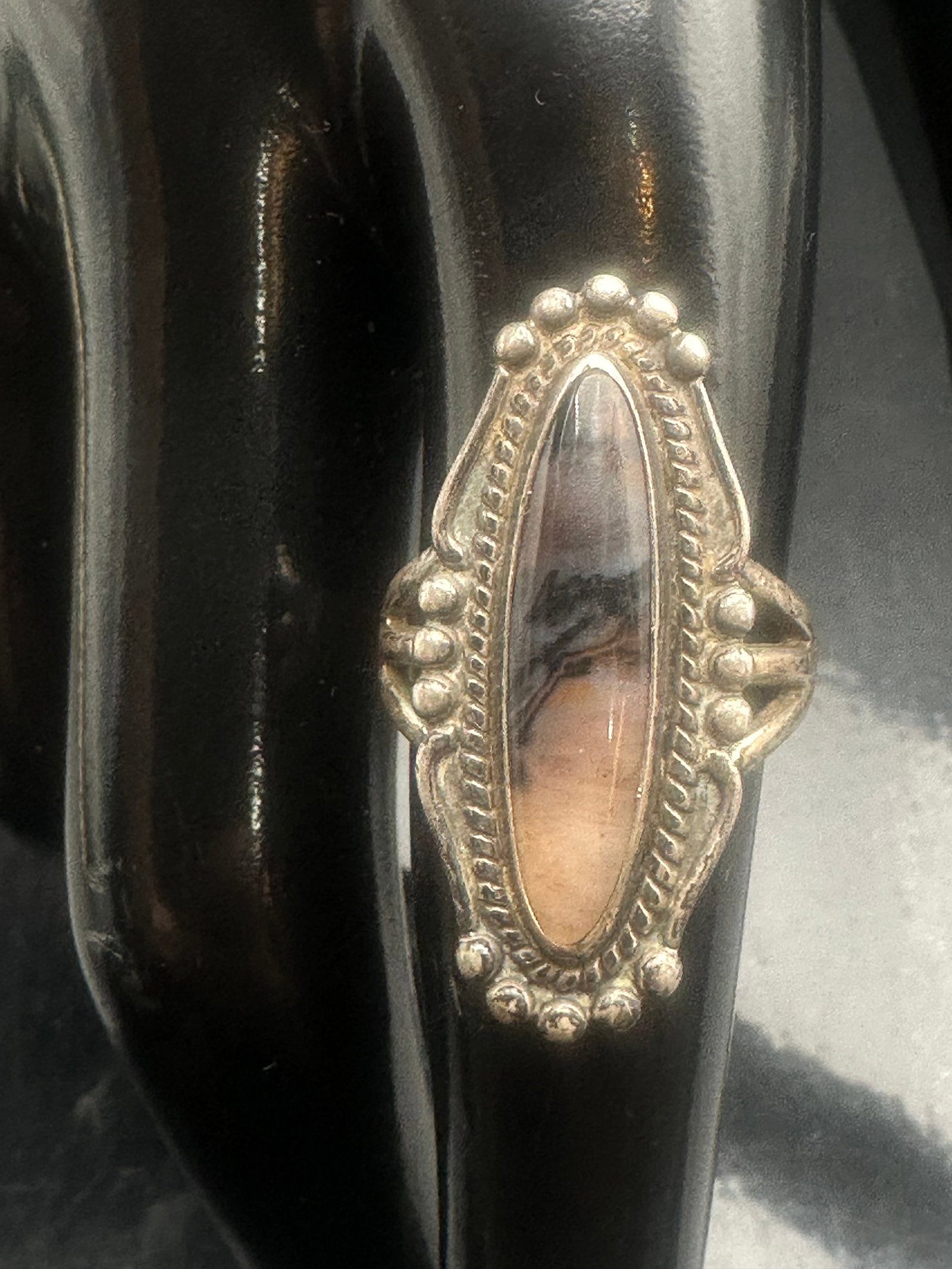 Vintage Native American Sterling Silver Dendritic Agate Ring Size 7, 7g (1 of 7)