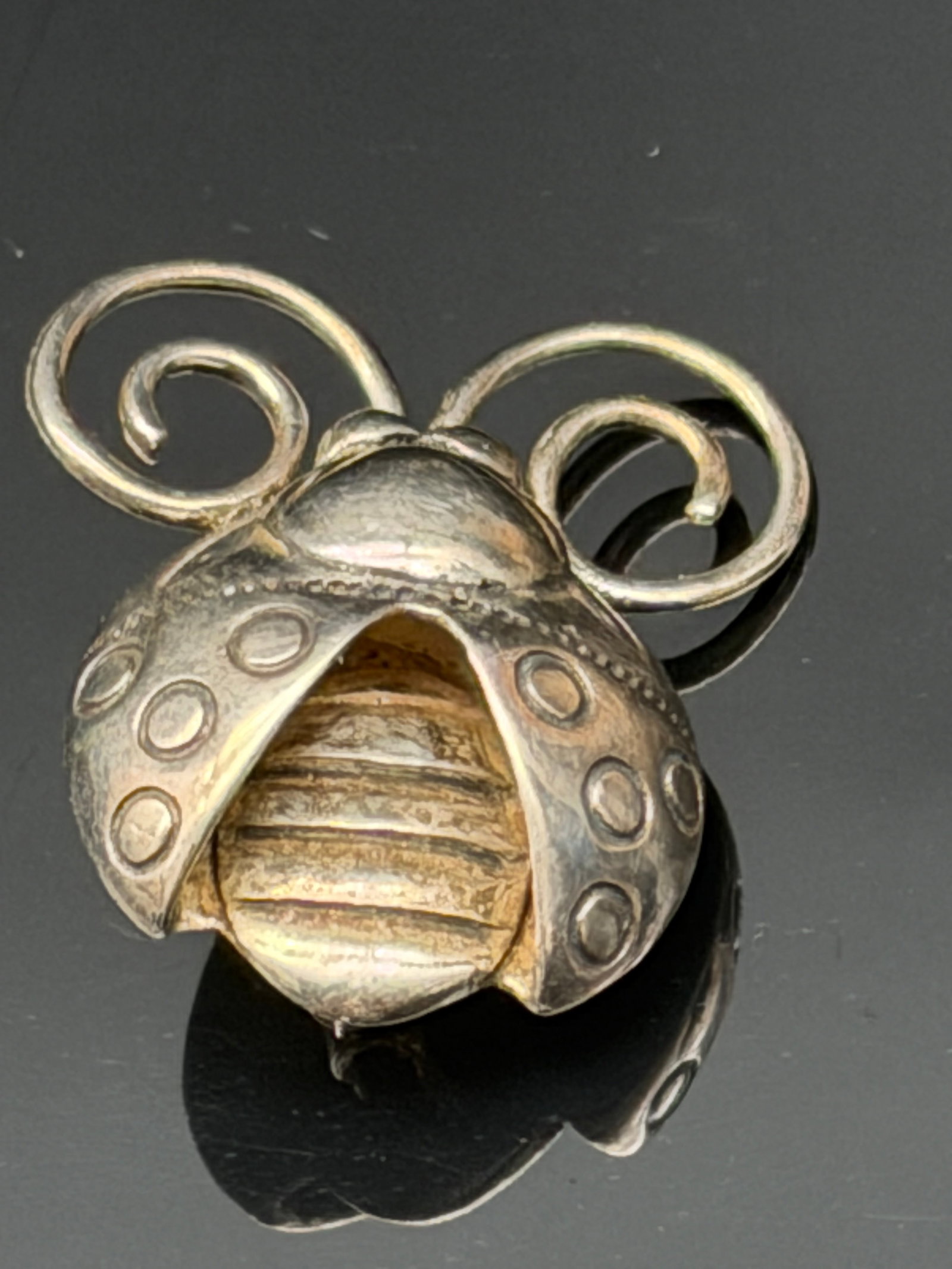 Vintage Sterling Silver Ladybug Brooch Pin 925 Insect Bug Figural 5g (1 of 5)