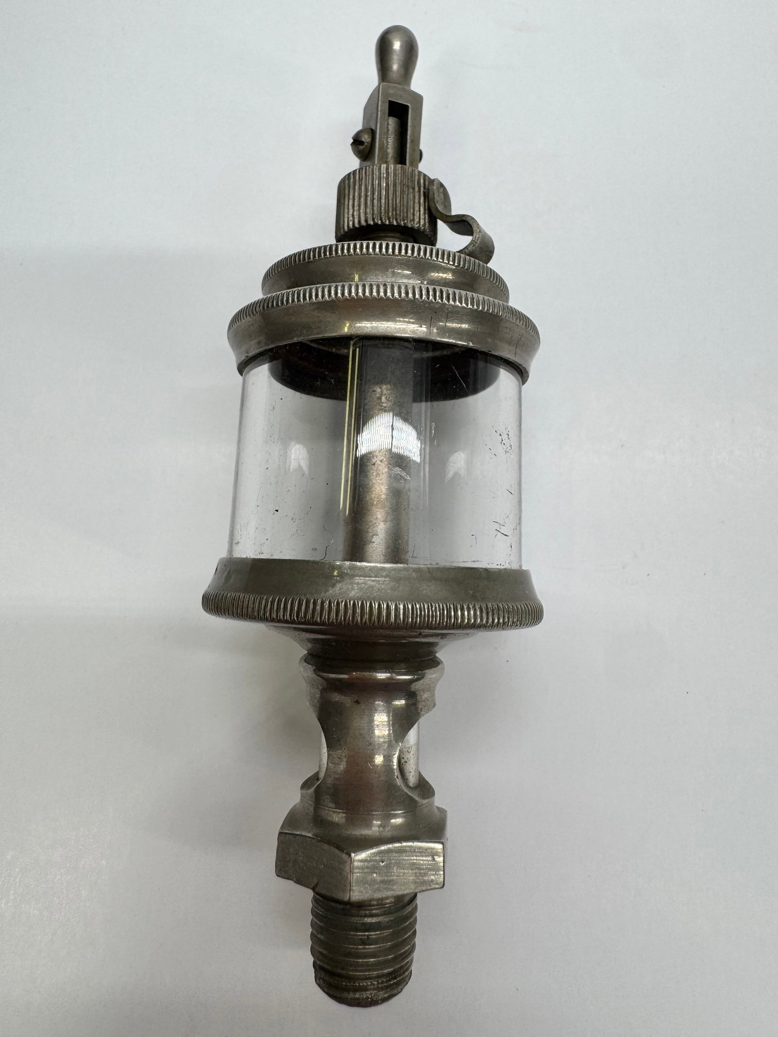 Antique Nathan Mfg Co New York Glass Sight Feed Lubricator Oiler (1 of 7)