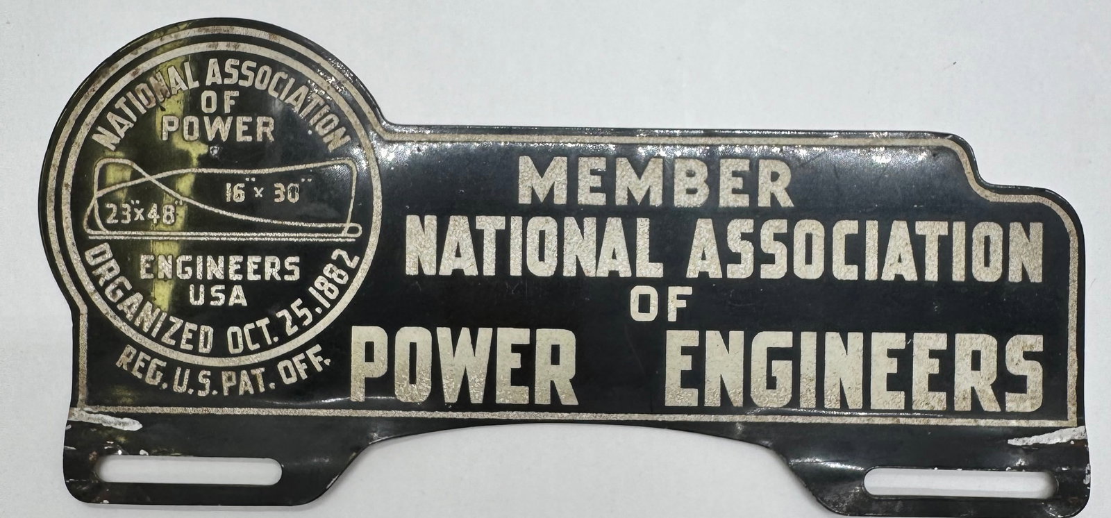 Vintage National Association of Power Engineers Member Steel Sign (1 of 5)