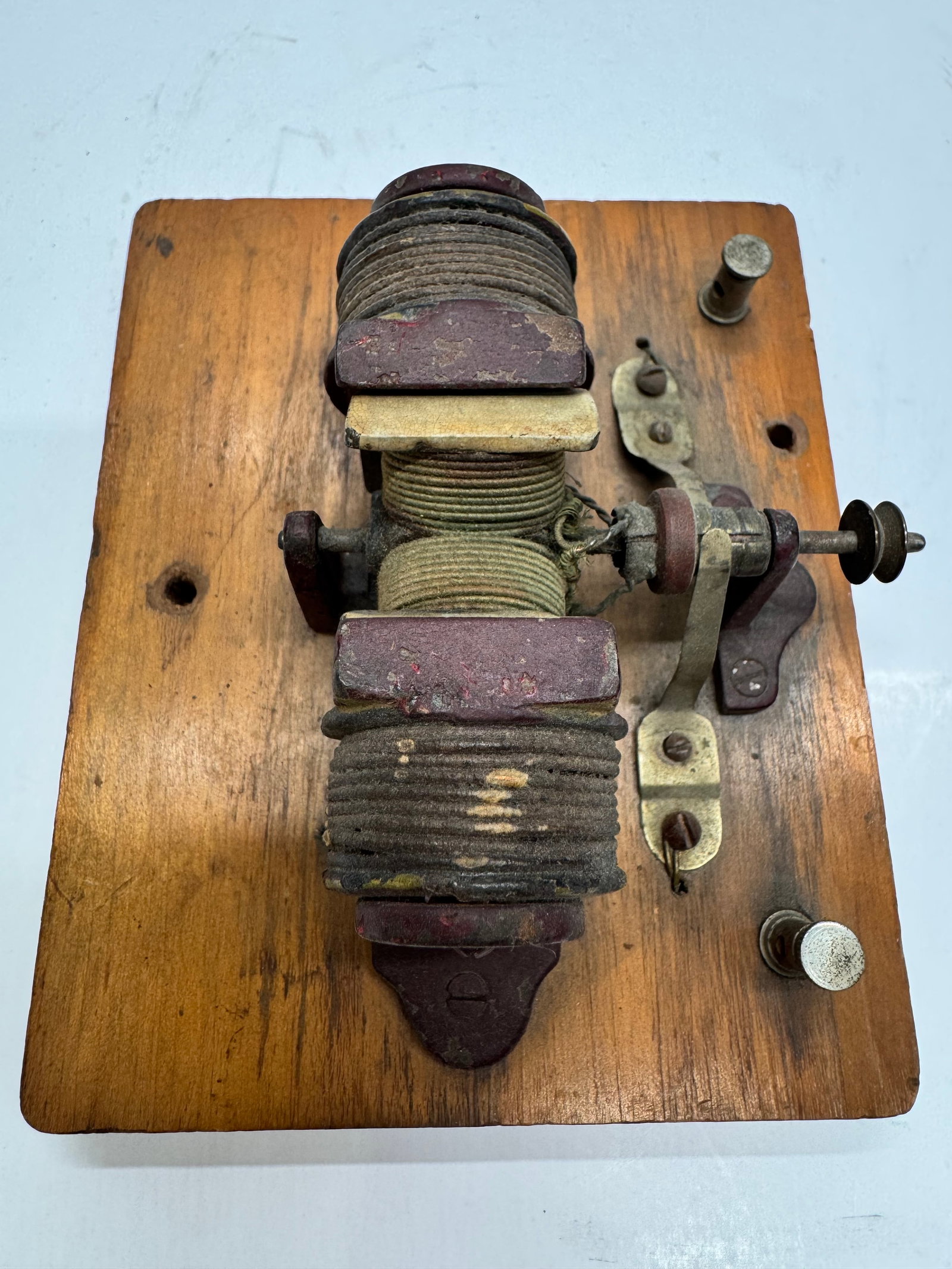 Antique Toy Bipolar Electric Motor on Wood Base (1 of 8)