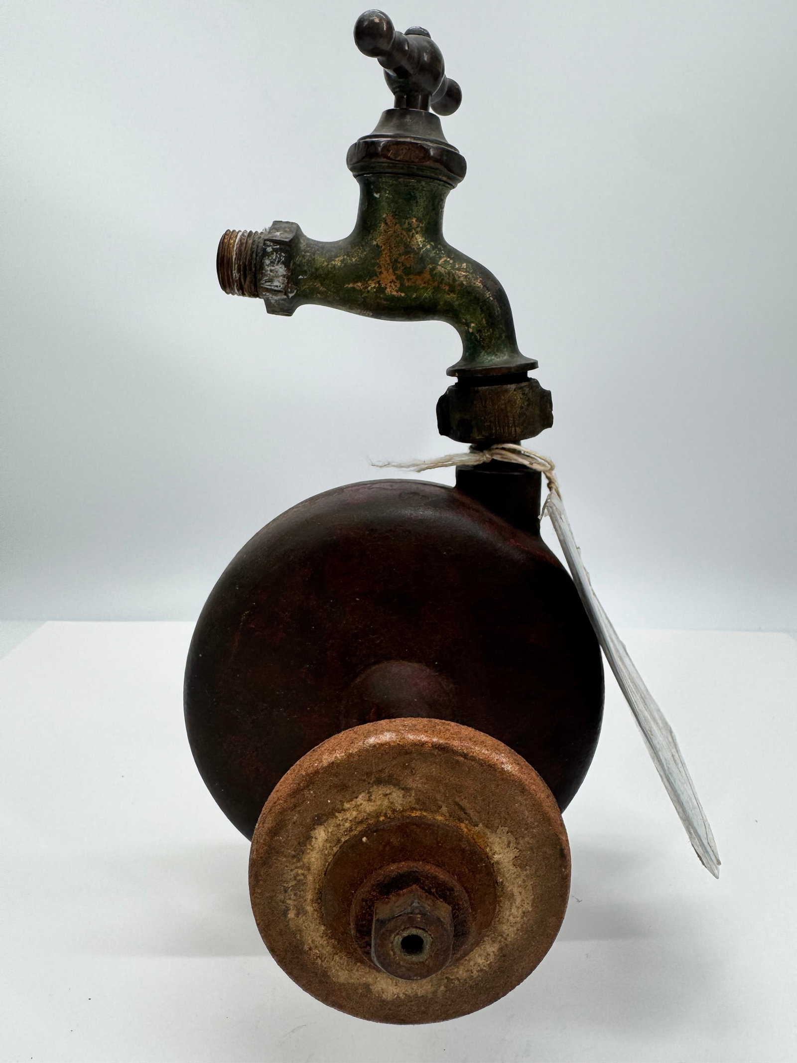 Antique Divine Faucet Water Motor c.1906 Water-Powered Tool: Antique Divine Faucet Water Motor dating to the early 1900s, designed to attach to a household faucet and use water pressure to power small machines such as polishing wheels, grinders, and sewing mach