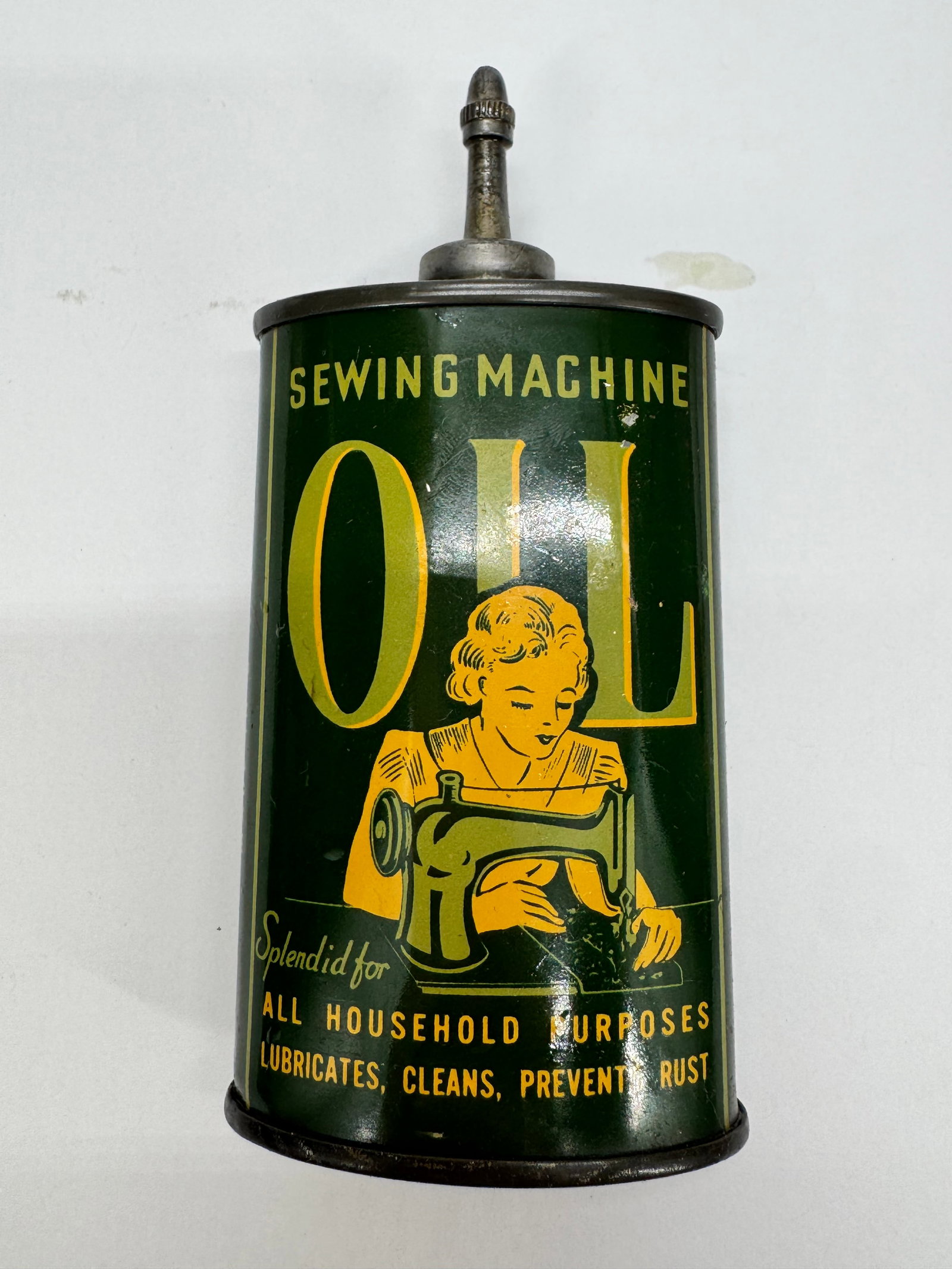 Vintage Sewing Machine Oil Tin Oiler Household Advertising Can (1 of 4)
