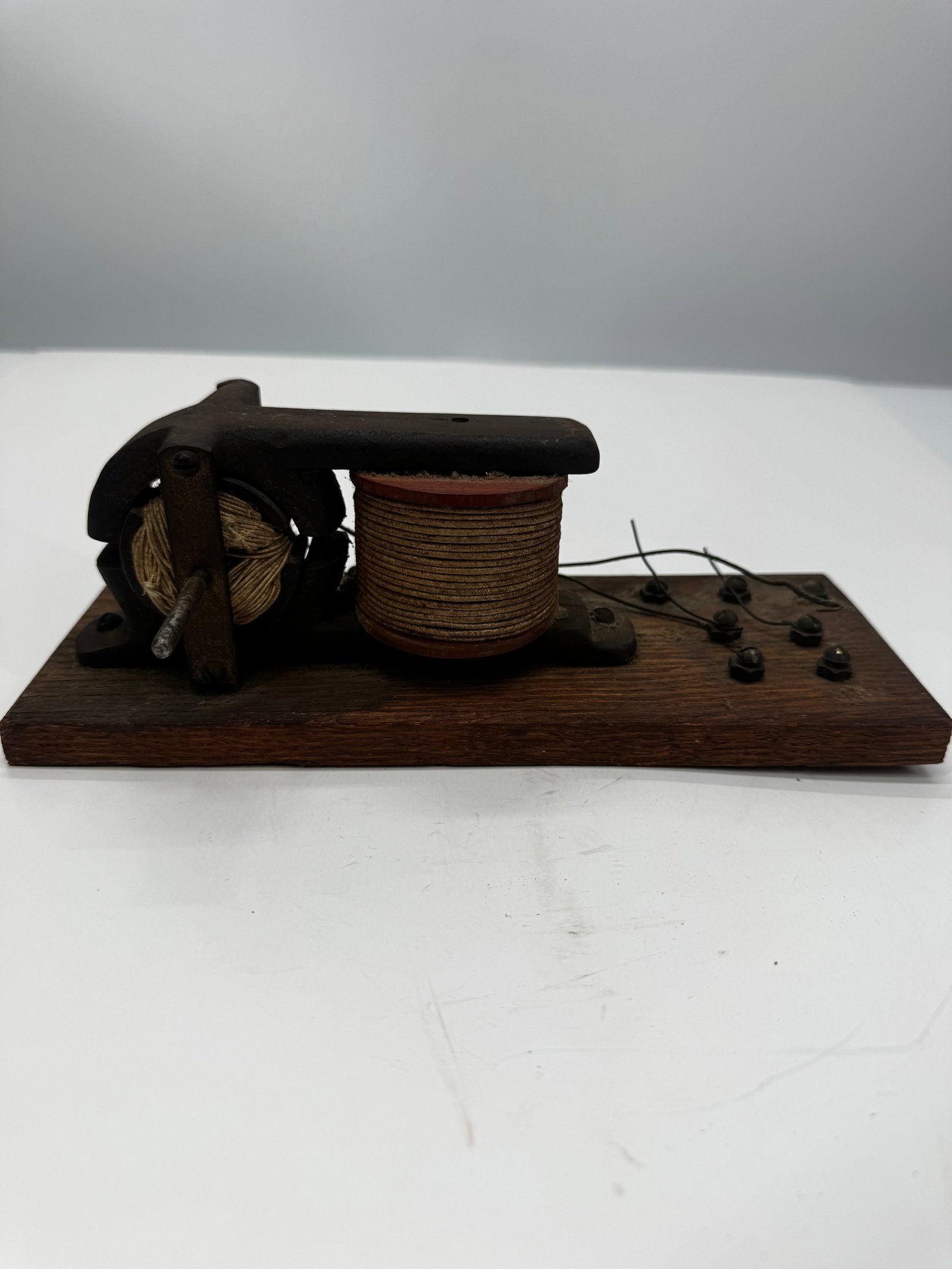 Antique Electromagnet Telegraph Relay on Wood Base Electrical Apparatus (1 of 8)