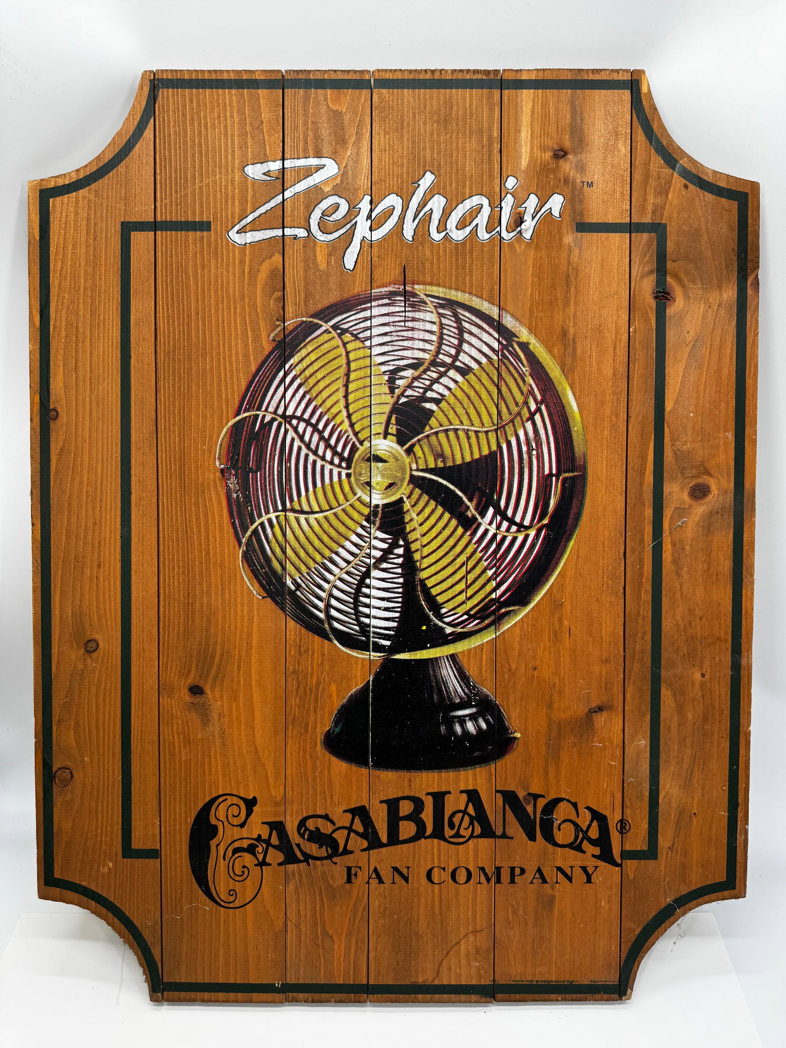 Vintage Casablanca Zephair Fan Company Wood Advertising Sign (1 of 6)
