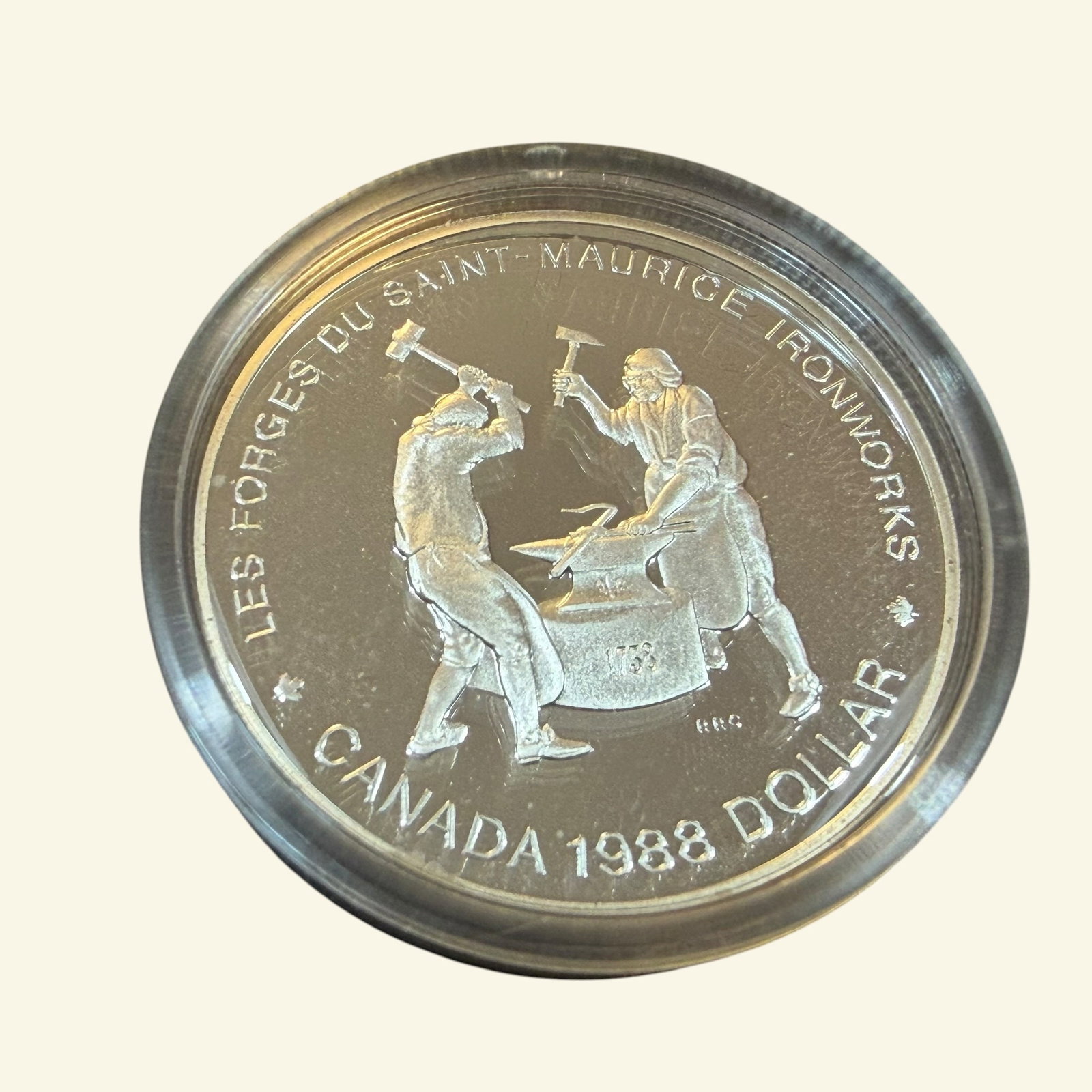 250th Ironworks Quebec Canada Dollar Silver Coin & Case Uncirculated 23.33g (1 of 6)