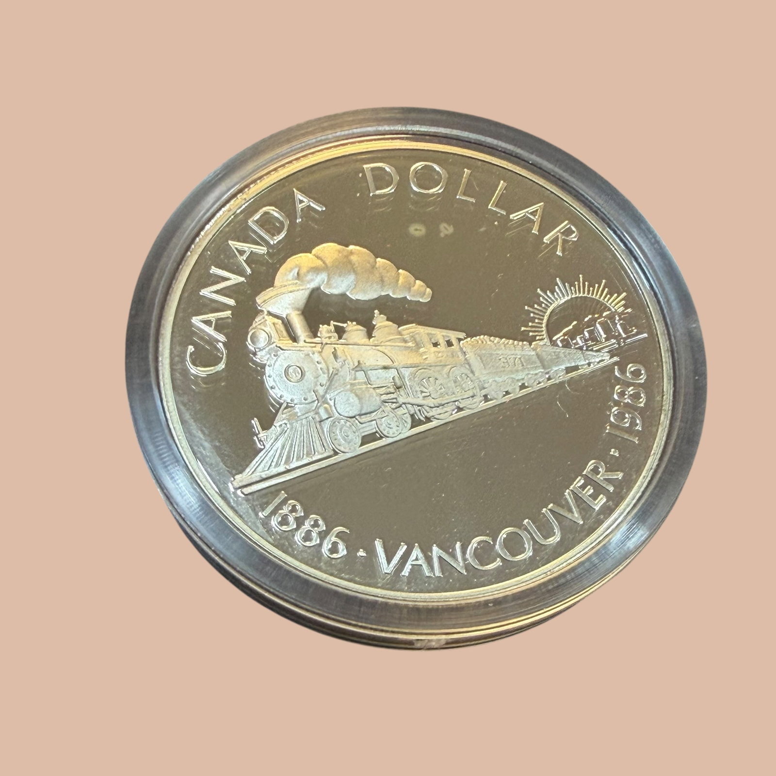 1986 Vancouver Silver Coin Canada Dollar 1886 & Case Uncirculated 23.33g (1 of 6)