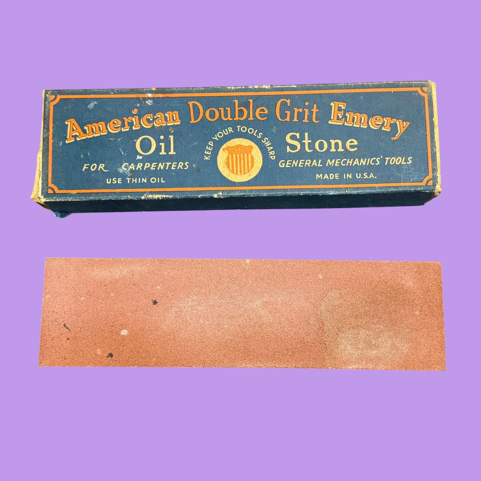 American Double Grit Emery Oil Combination Stone Original Box (1 of 6)