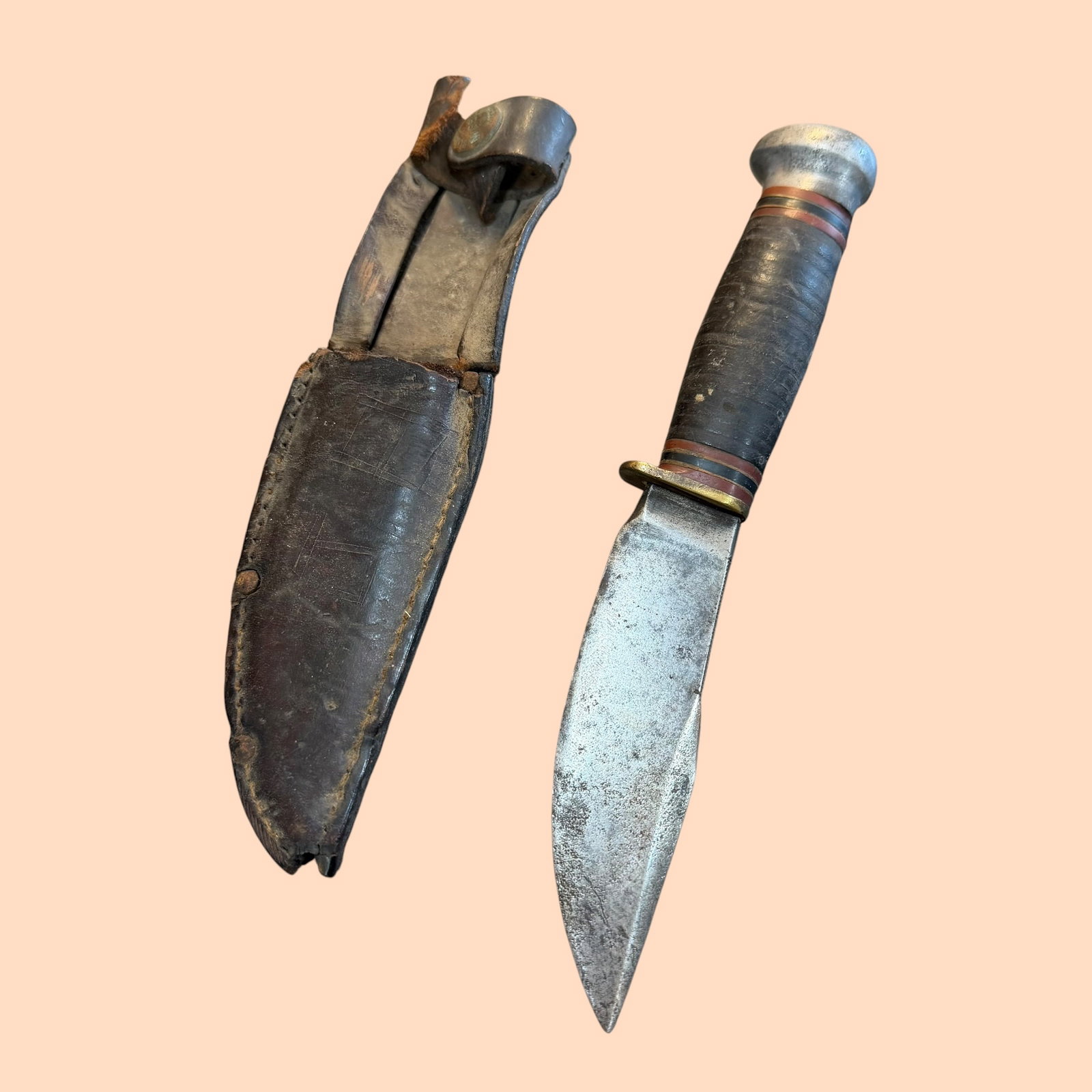 1916 Marble’s Hunting Fixed Blade Knife & Sheath (1 of 11)