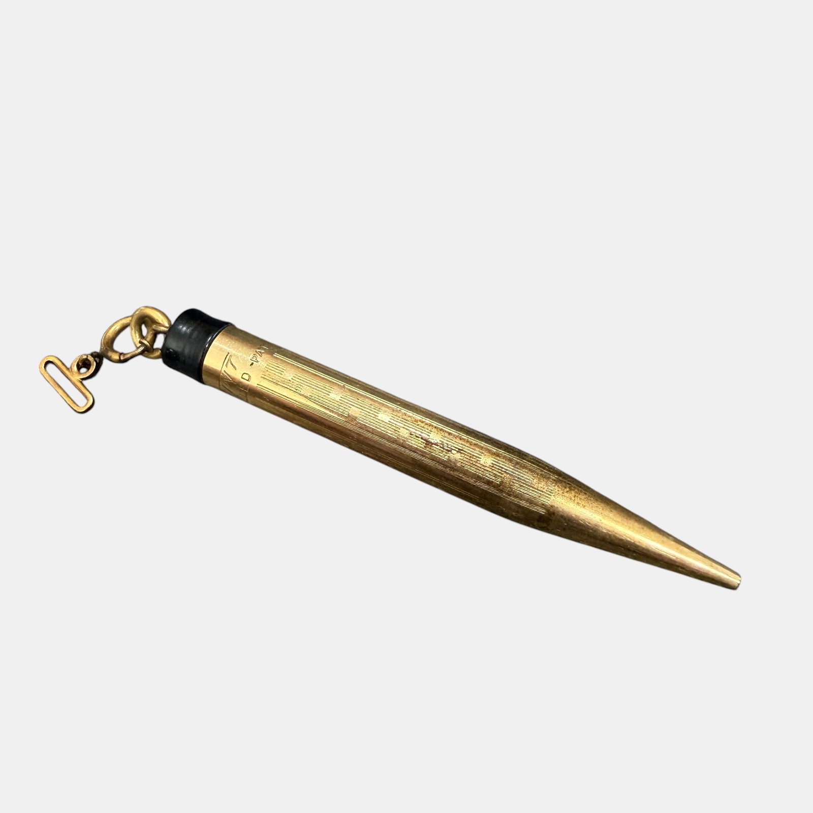 Antique Early 1900s NuPoint Gold Filled GF Mechanical Chatelaine Pencil 5.75g - Works: Description: Early 1900s Gold Filled mechanical pencil marked NuPoint. Works. / Size: 2.625” long. 5.75g. / Condition: Ready to be enjoyed. Some handling wear but overall a really nice piece. Wo