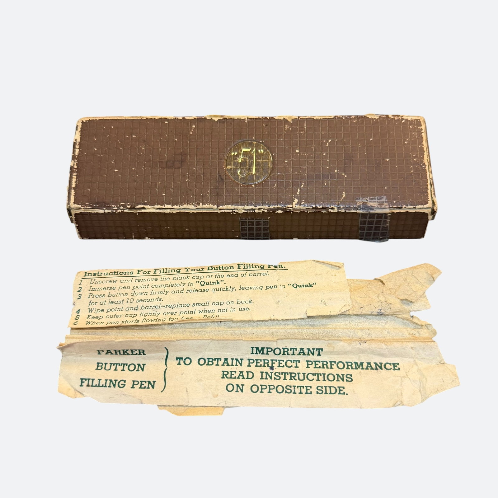 1940s Parker 51 Fountain Pen Original Cardboard Box w/ Paper Insert (1 of 10)