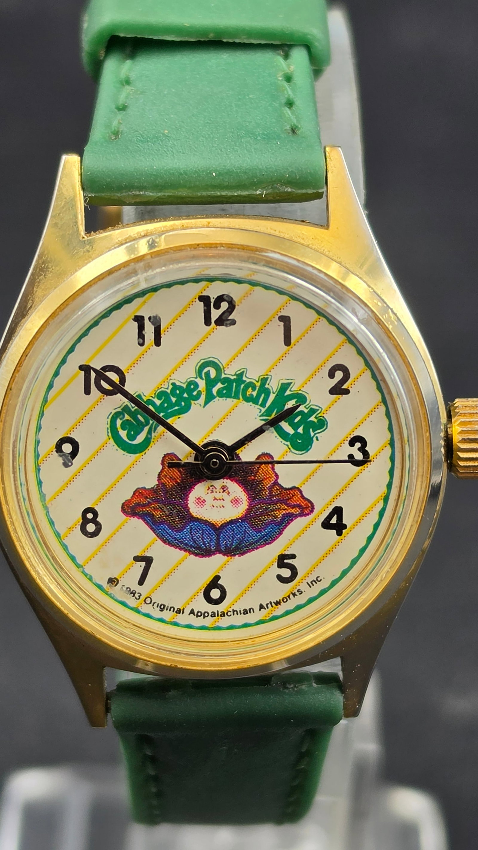 1983 Cabbage Patch Kids Vintage Character Wrist Watch Corona Green Band Working (1 of 11)