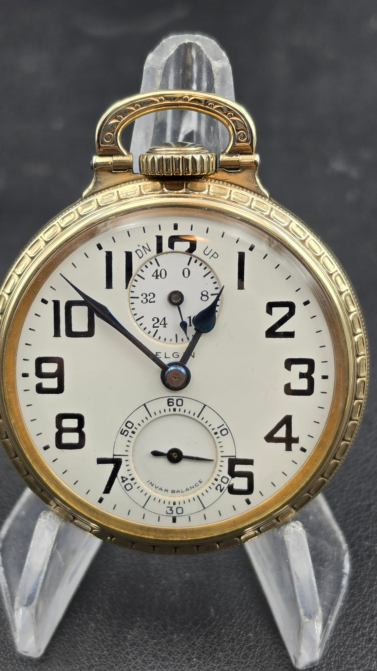 1924 Elgin B.W. Raymond Railroad Grade Pocket Watch with Up/Down Wind Indicator, Grade 472, 21 Jewel (1 of 12)