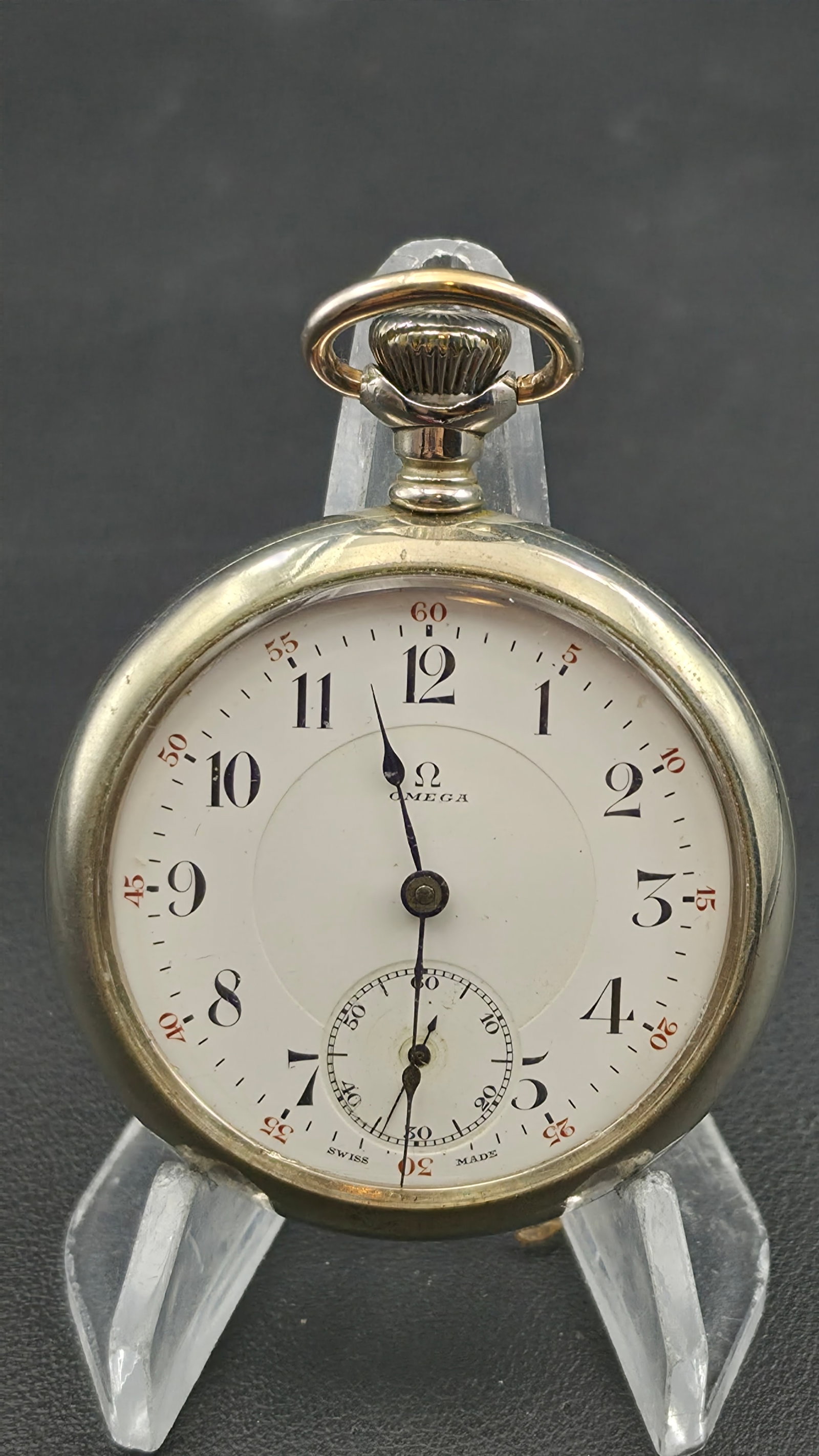 Omega Antique Pocket Watch circa 1915 17 Jewel Silveroid Case Swiss Runs Keeps Time (1 of 10)