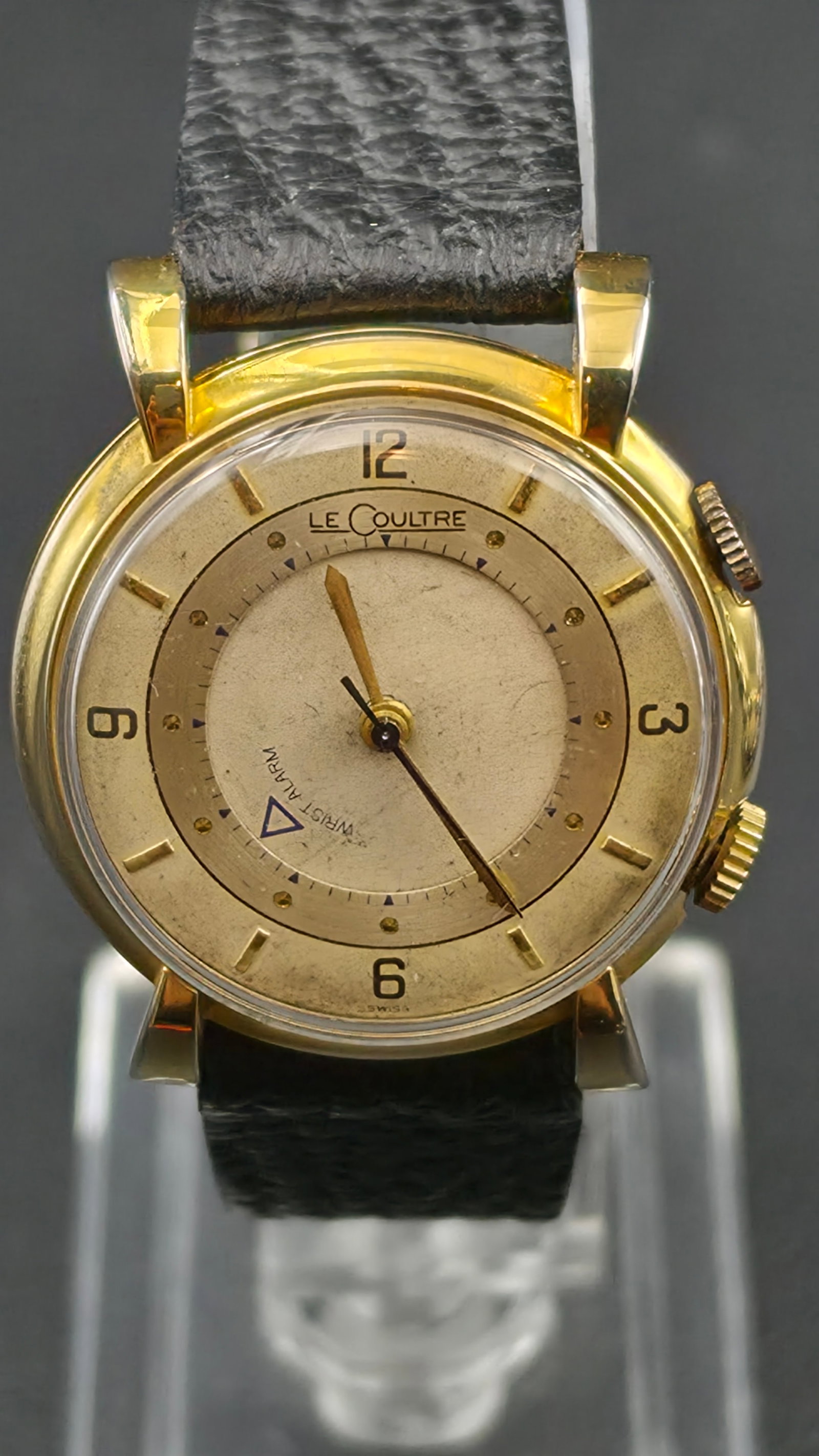 LeCoultre Wrist Alarm Two-Crown 10K Gold Filled Watch Caliber 489 Circa Early 1950s (1 of 11)
