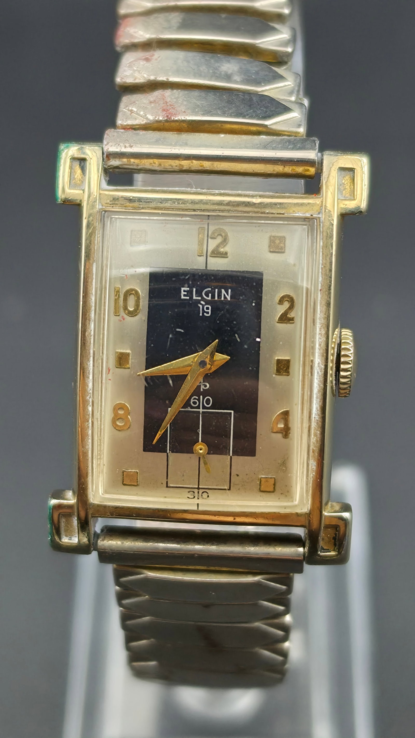 Vintage 1940s Elgin Art Deco Rectangular Watch, 10K Gold Filled, 19 Jewels (1 of 10)