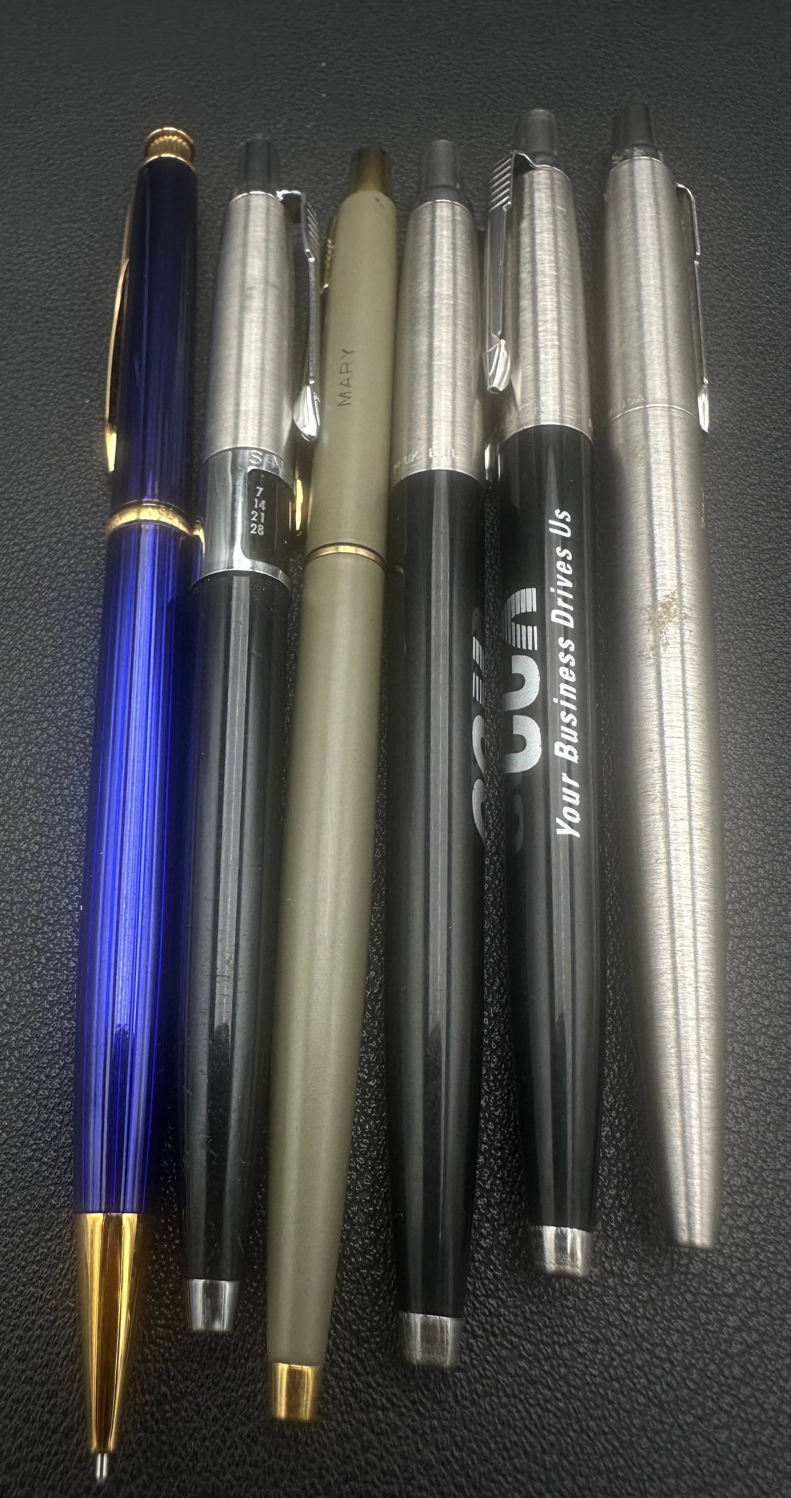 Vintage Parker Jotter Ballpoint Pen Lot – 6 Stainless & Advertising Pens (1 of 4)