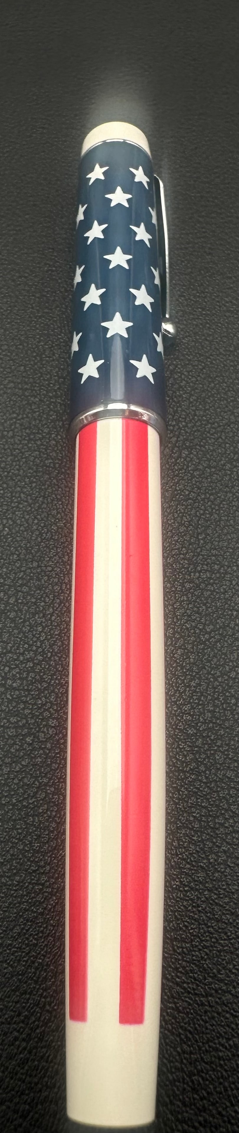 Vintage novelty felt-tip marker featuring a patriotic American flag design with blue field and white (1 of 6)
