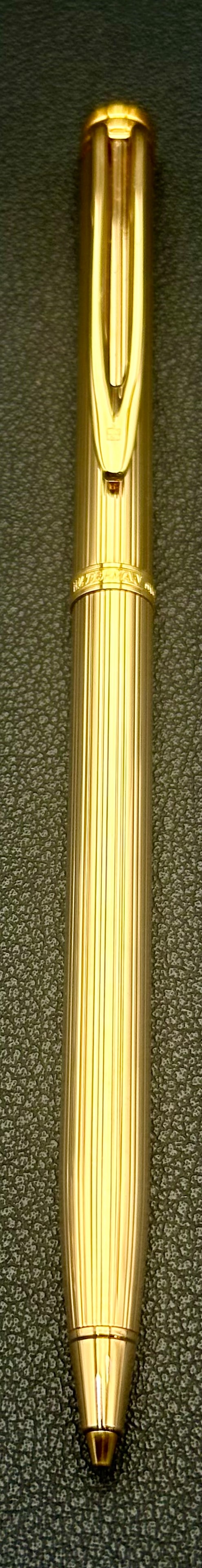 Waterman Gentleman Gold Plated Fluted Twist Ballpoint Pen France (1 of 9)