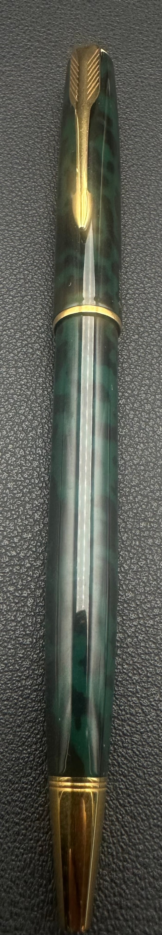 Parker Sonnet Green Marble Golden Touch Fountain Pen Medium Nib France (1 of 6)