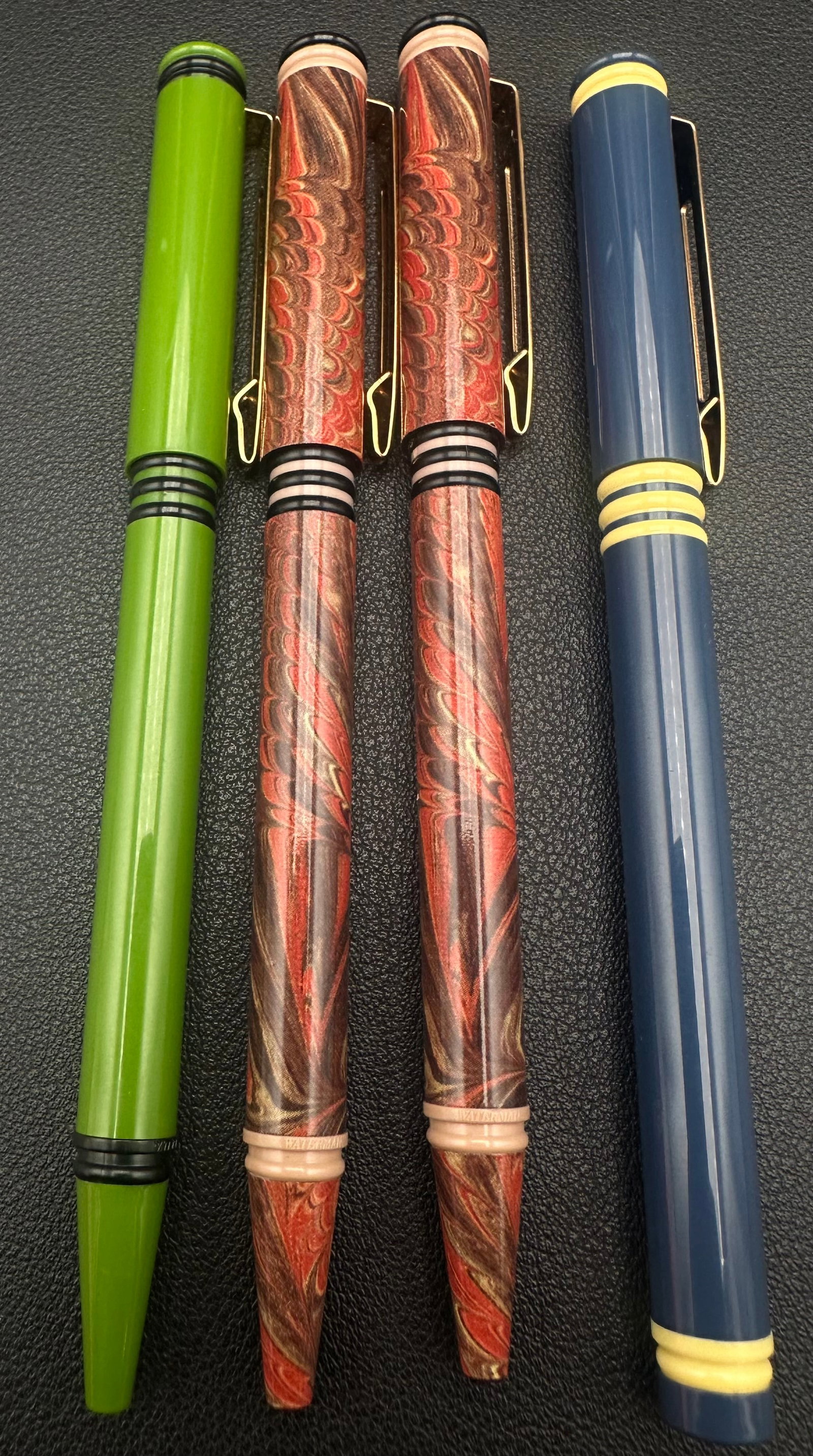 Vintage Waterman Ballpoint & Rollerball Pen Lot of 4 Marble Blue Green France (1 of 7)