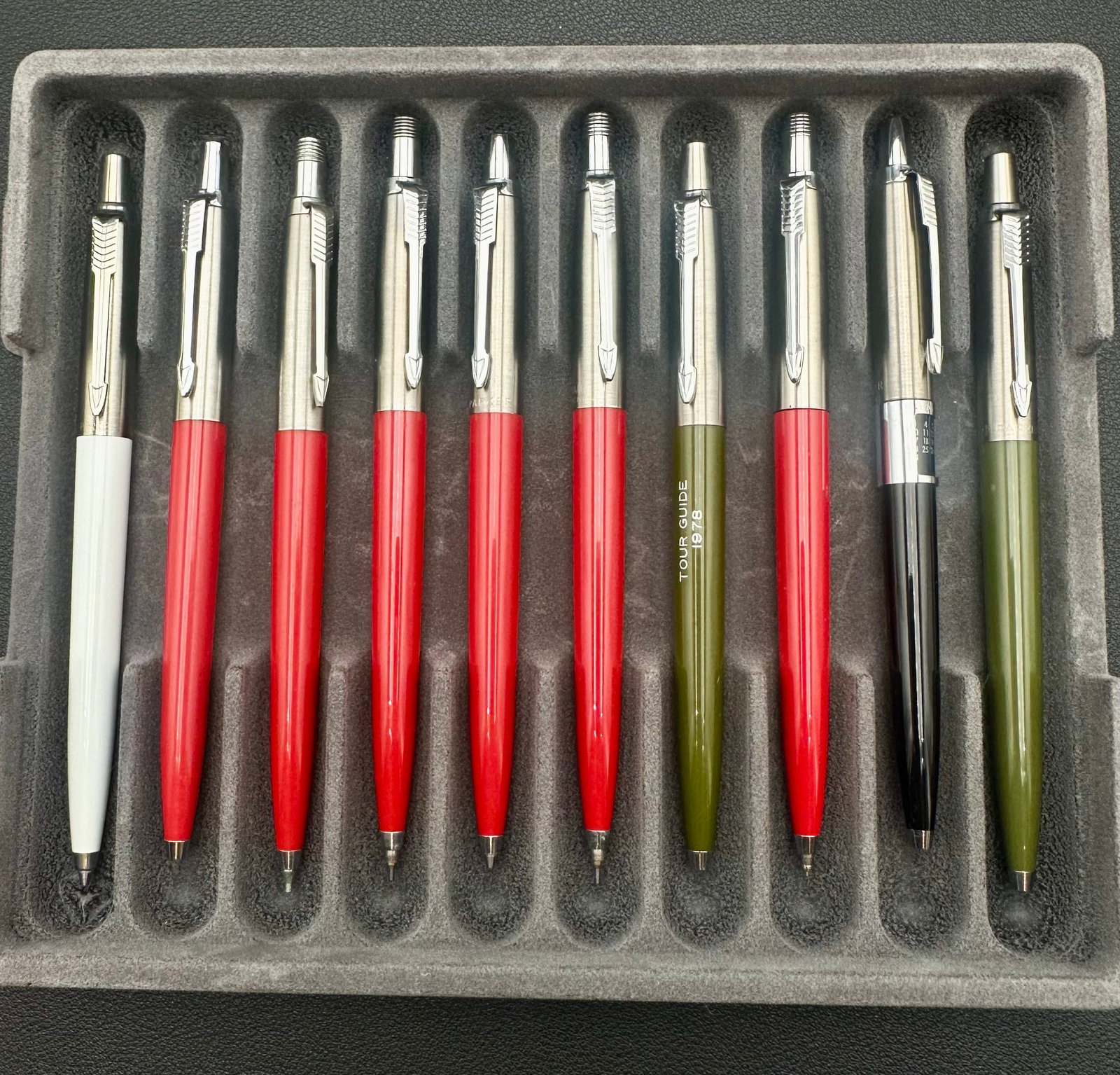 Vintage Parker Jotter Pen & Pencil Lot of 10 Red Green White USA (1 of 12)