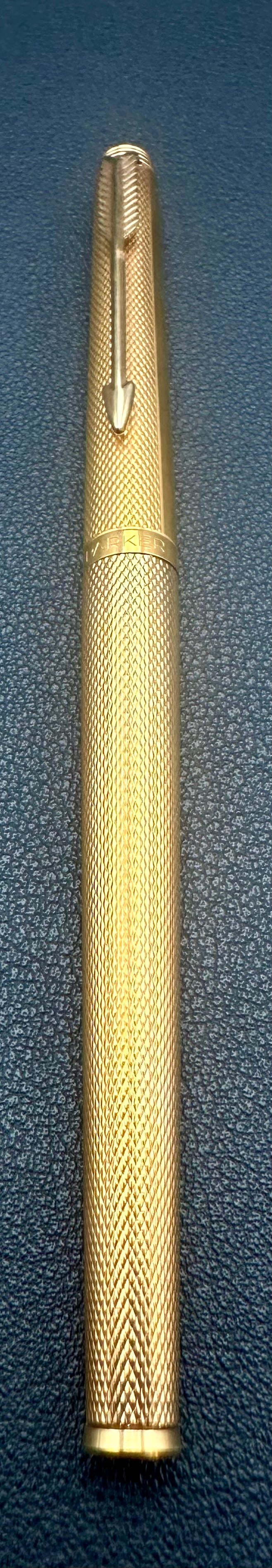 Parker Sonnet Gold Plated Barleycorn Fountain Pen 14K 585 M Nib France (1 of 11)