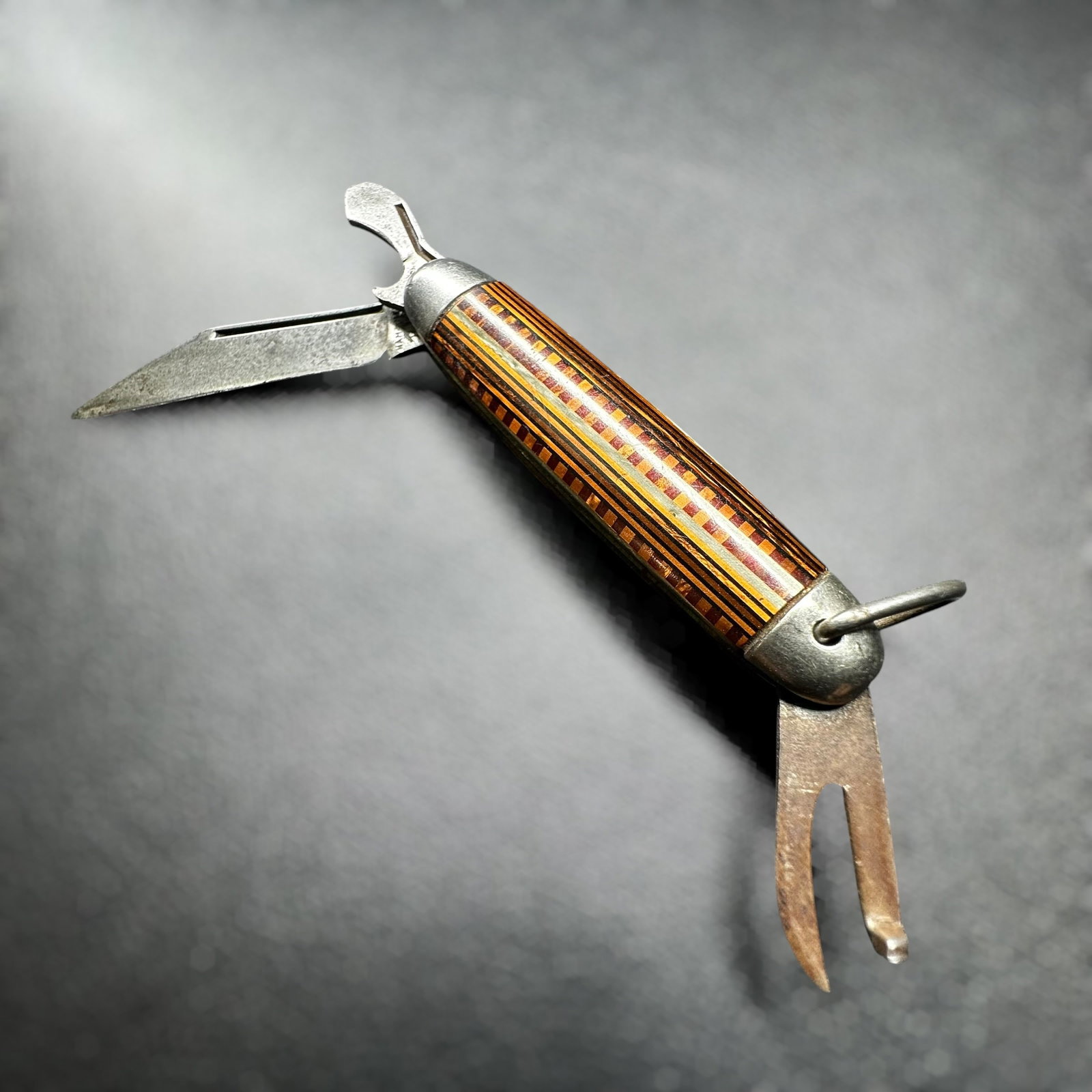 Vintage Resin Inlaid Multi-Tool Pocket Knife: (1 of 7)