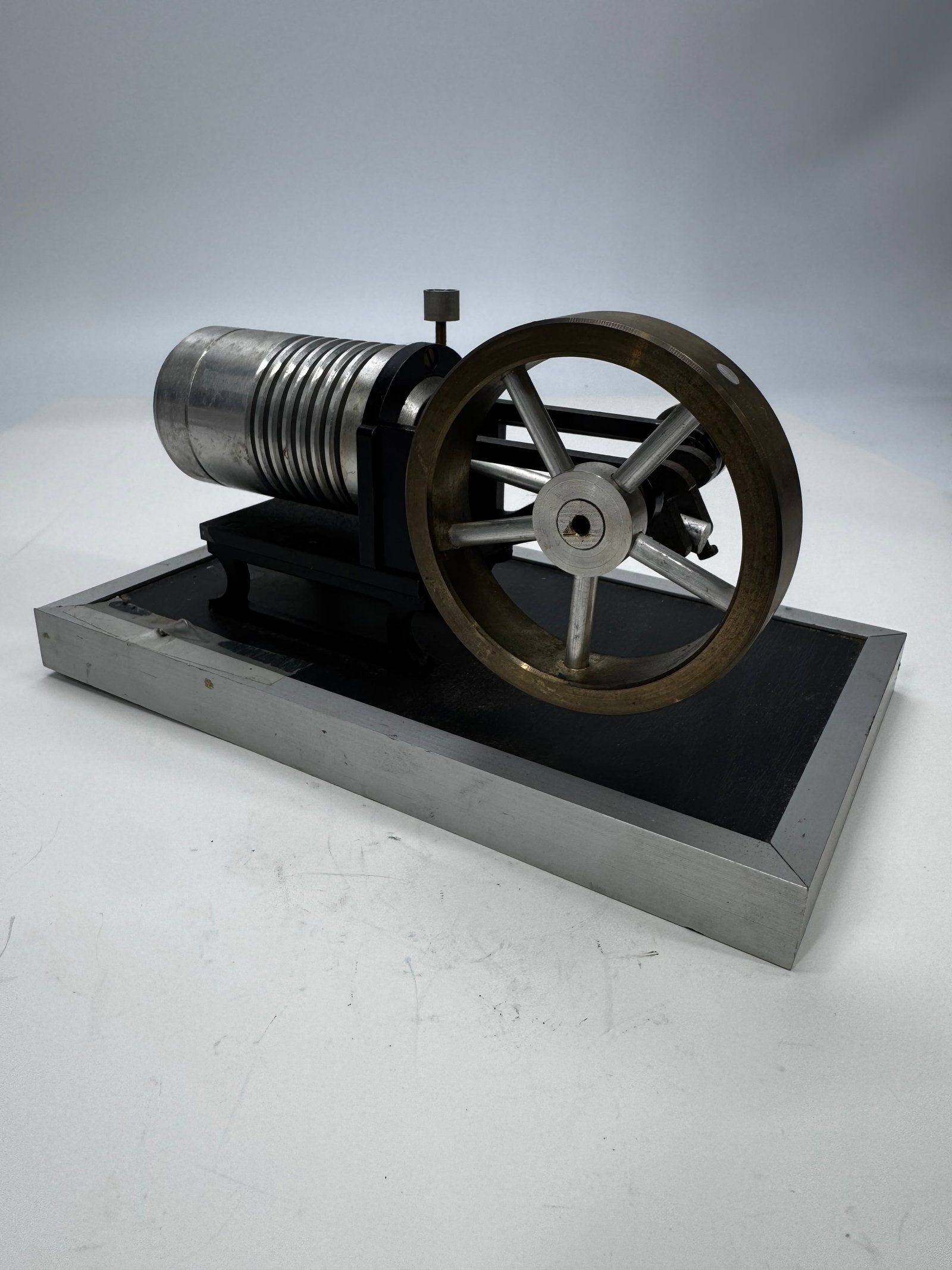 Vintage Stirling Cycle Model Engine on Display Base - 2