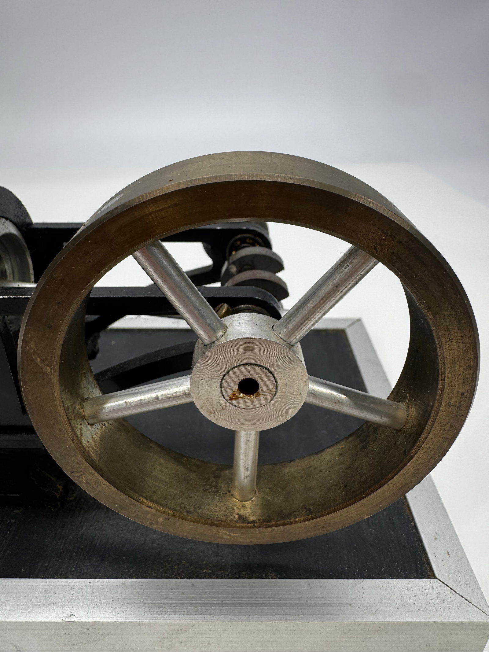 Vintage Stirling Cycle Model Engine on Display Base - 4