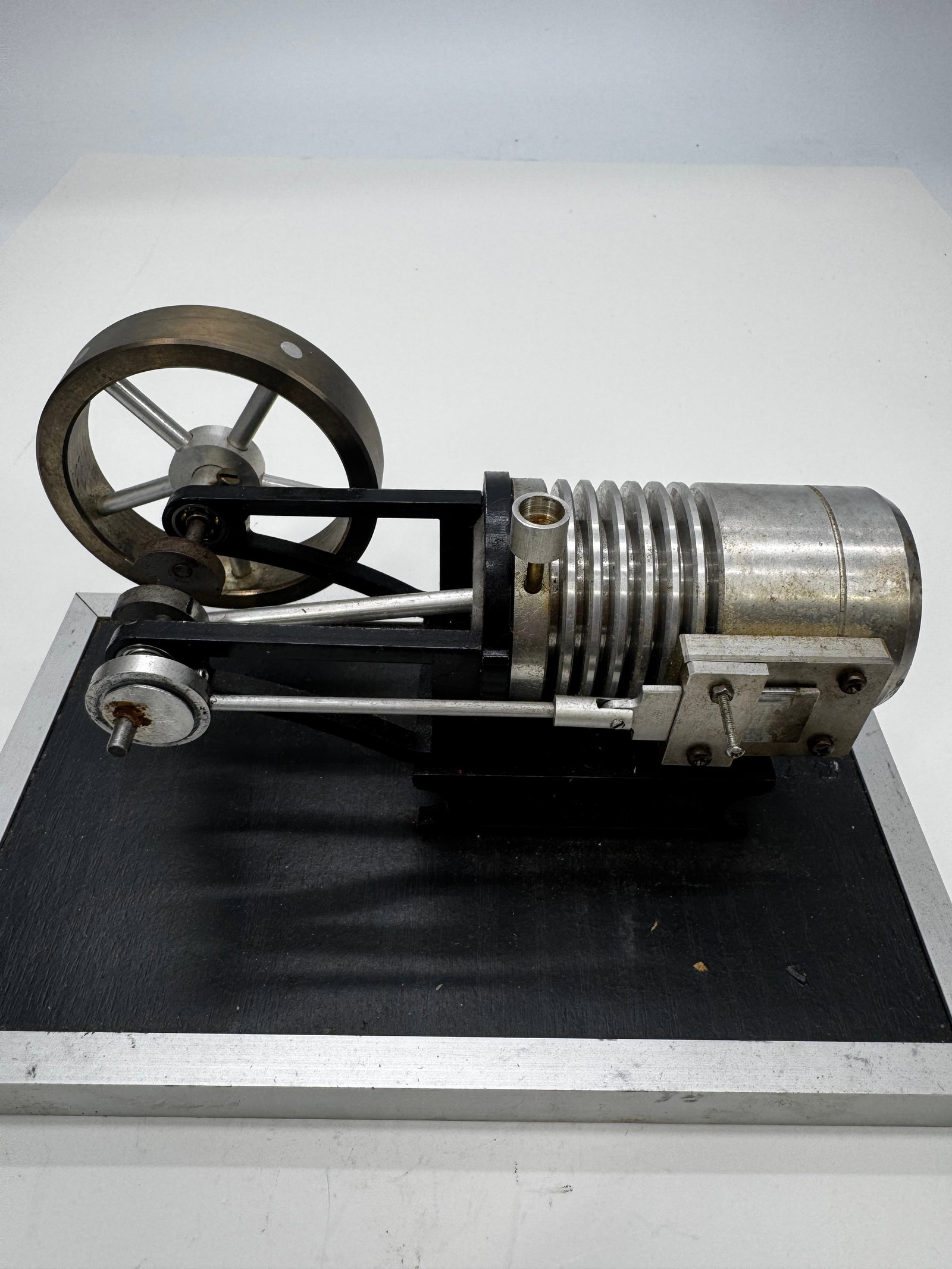 Vintage Stirling Cycle Model Engine on Display Base - 5