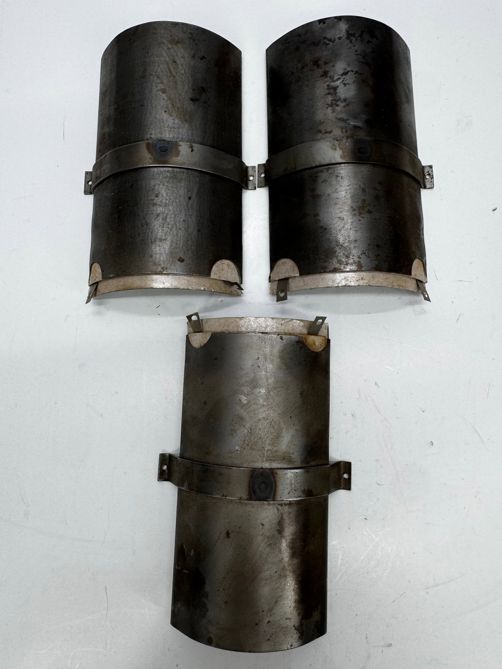Vintage Galvanized Curved Metal Guards Shields Lot of 3 (1 of 5)