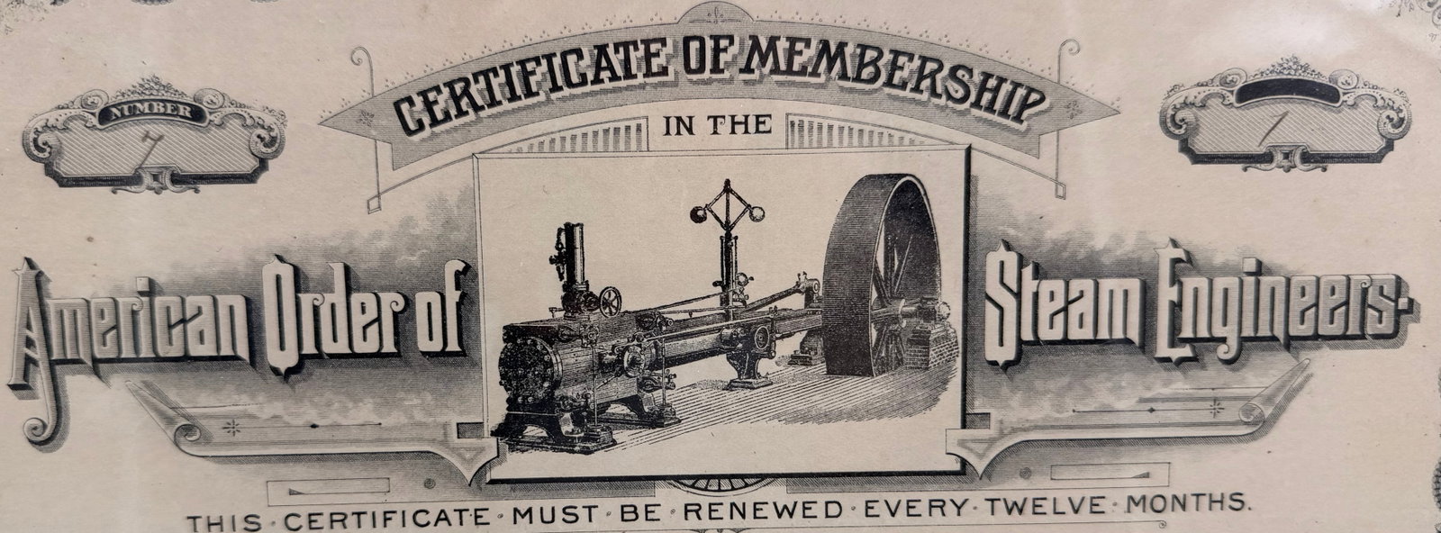 1903 Steam Engineers Membership Certificate - 2